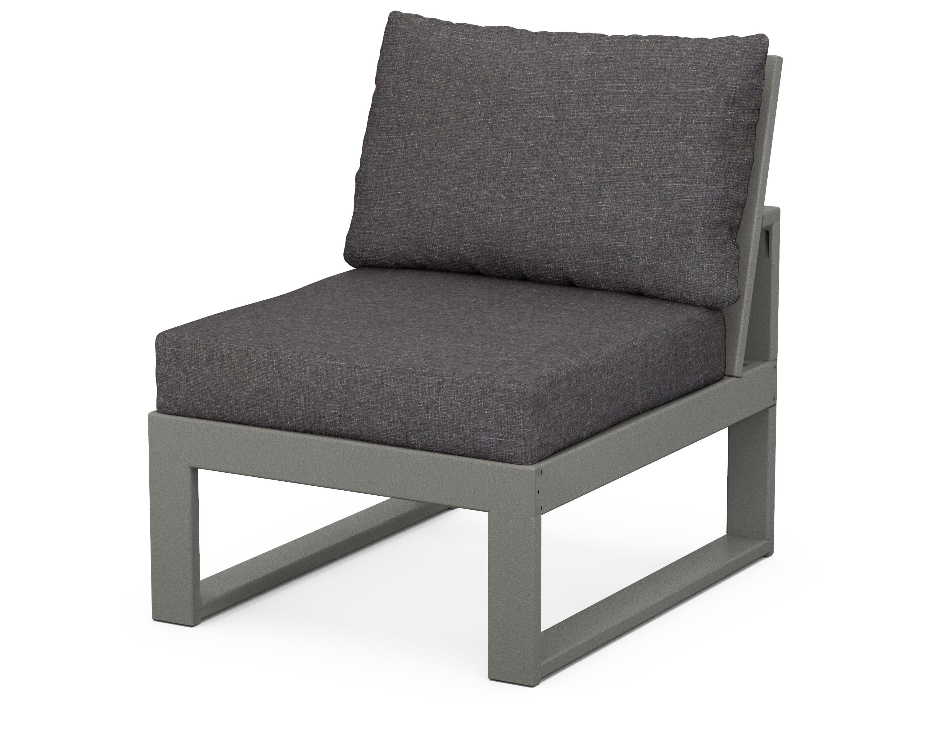 Modular Armless Chair in Slate Grey / Ash Charcoal