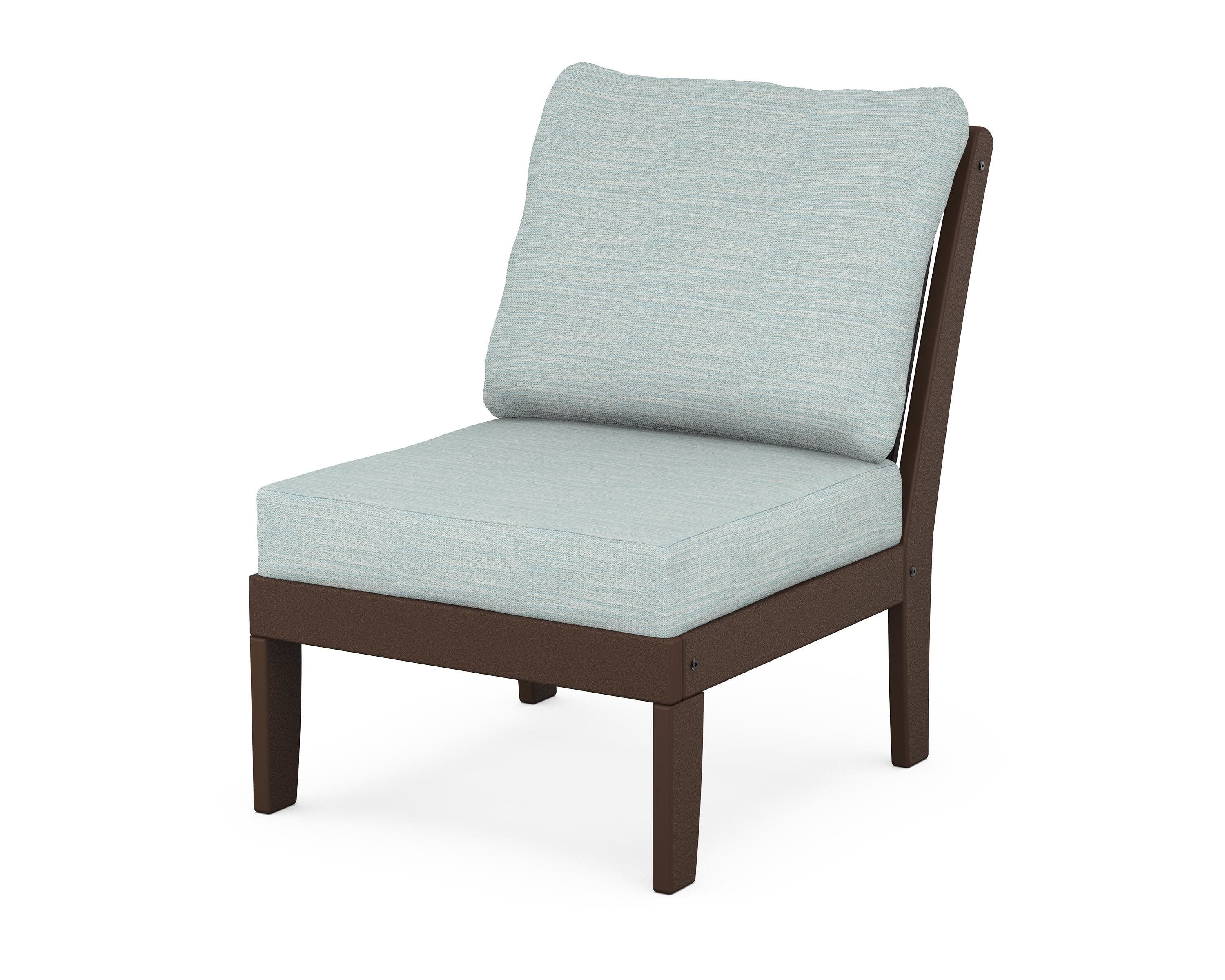 Braxton Modular Armless Chair in Mahogany / Soothe Mist