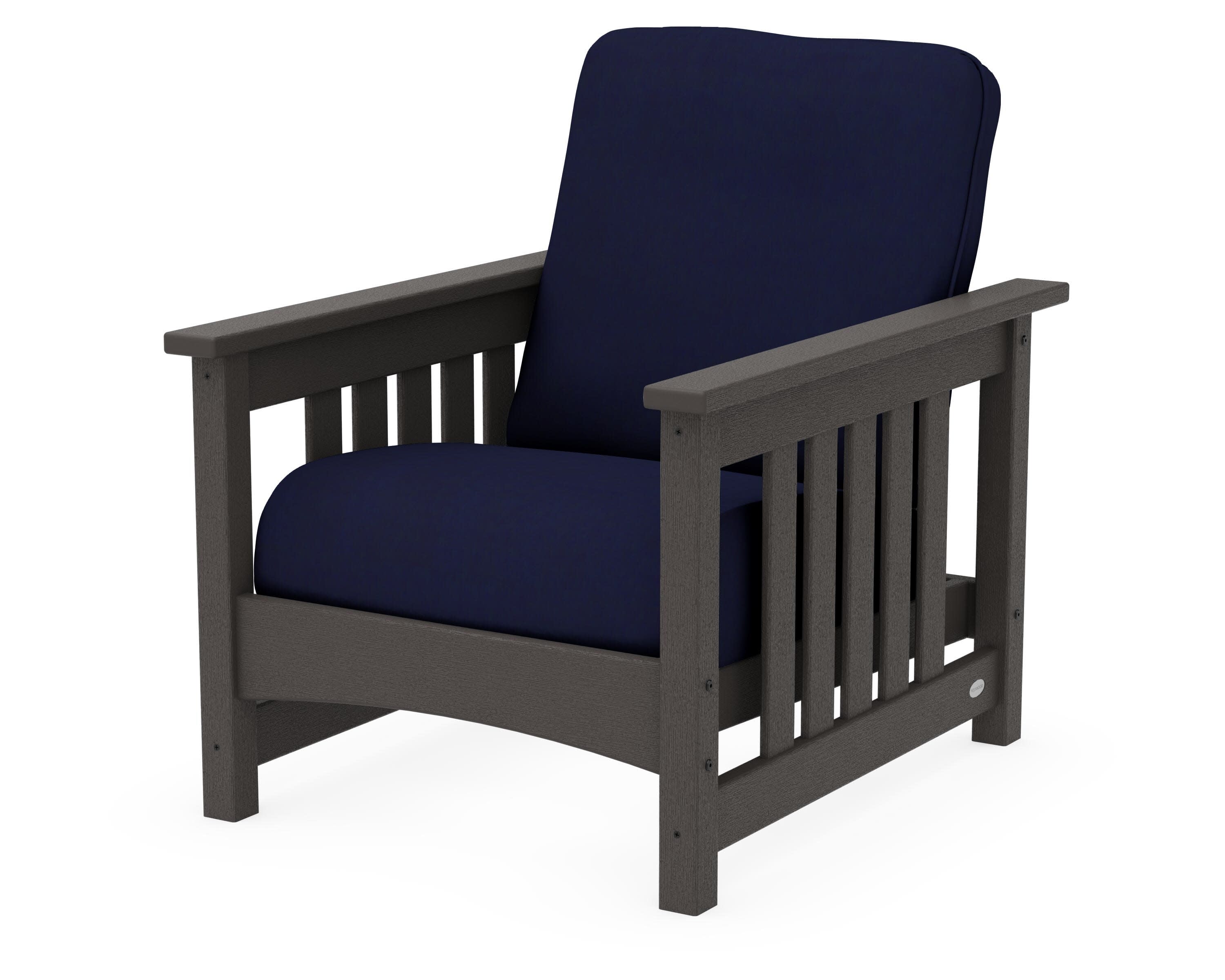 Club Mission Chair in Vintage Coffee / Navy