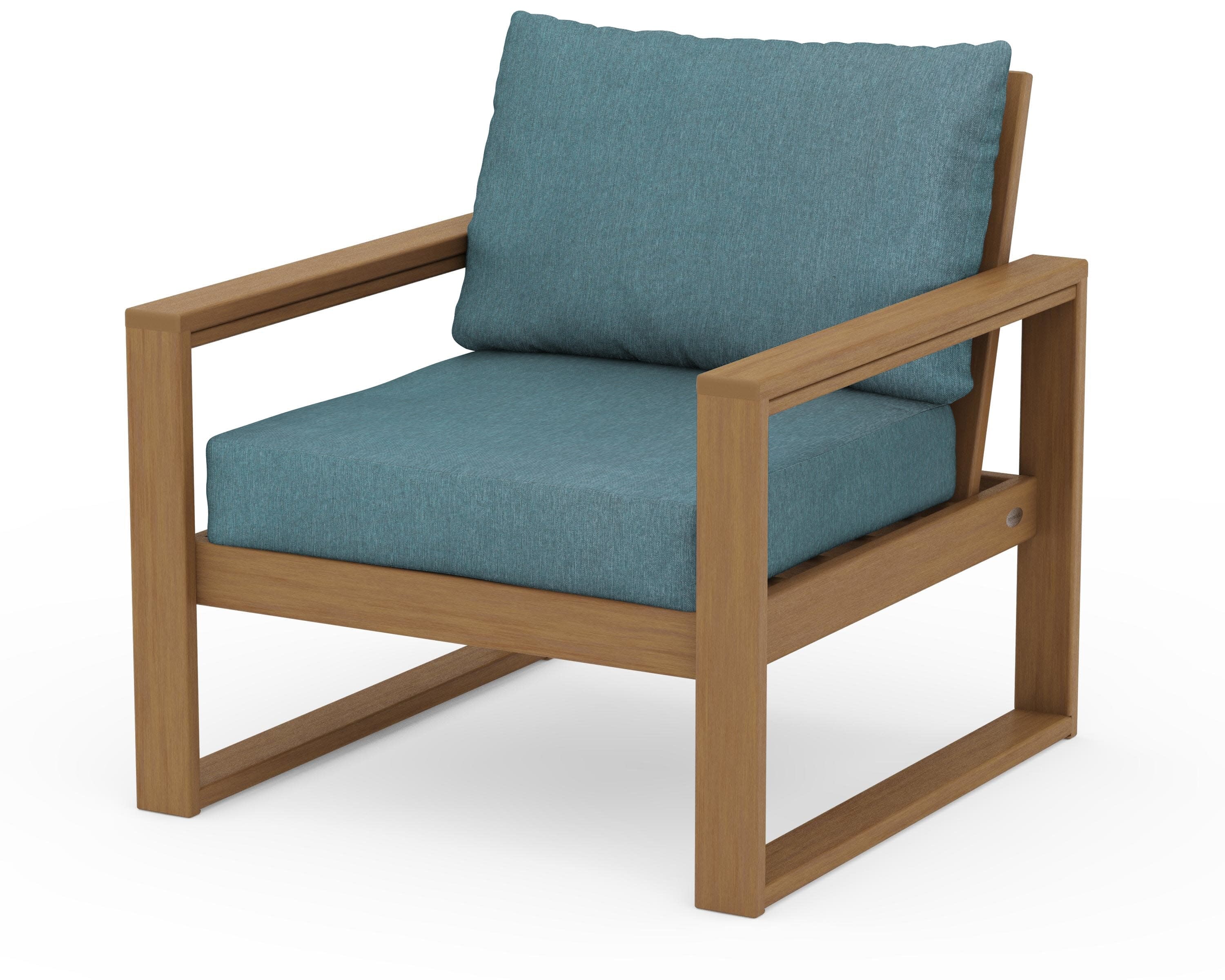 EDGE Club Chair in Natural / Ocean Teal