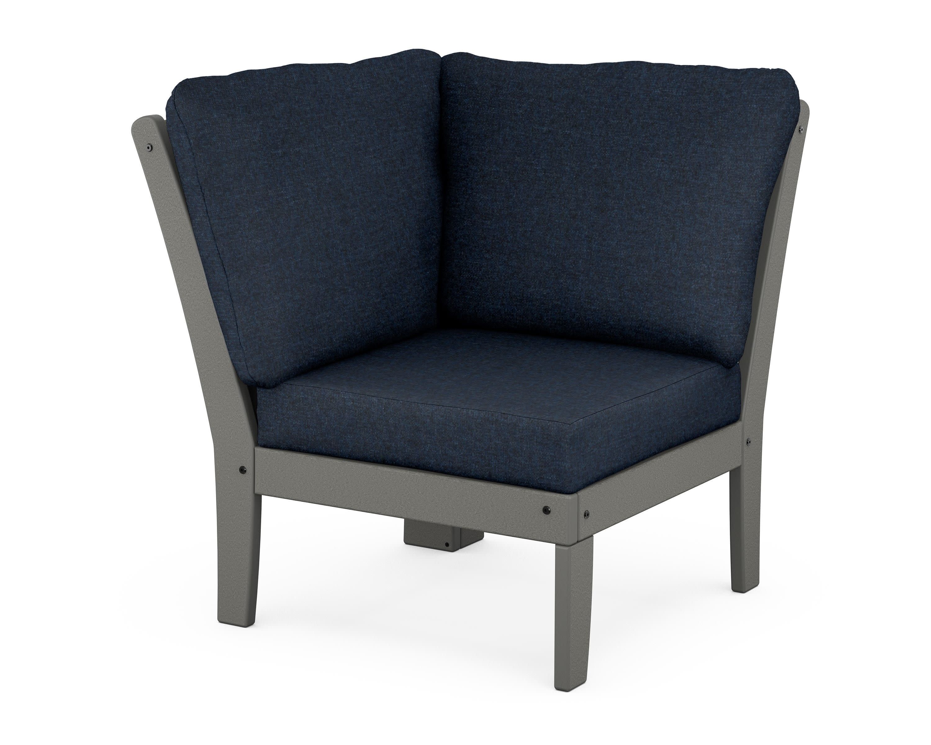 Braxton Modular Corner Chair in Slate Grey / Marine Indigo
