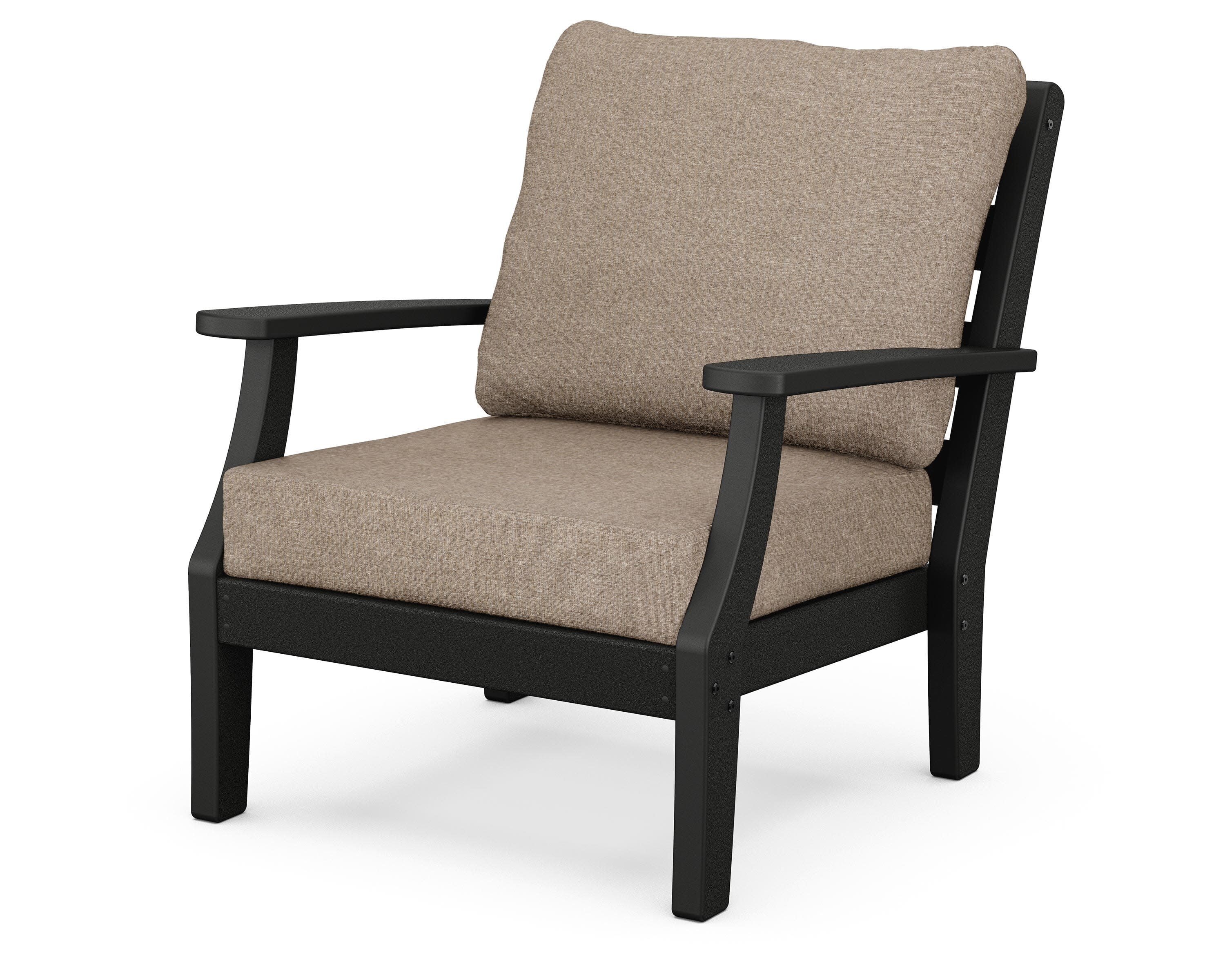 Chesapeake Deep Seating Chair in Black / Spiced Burlap