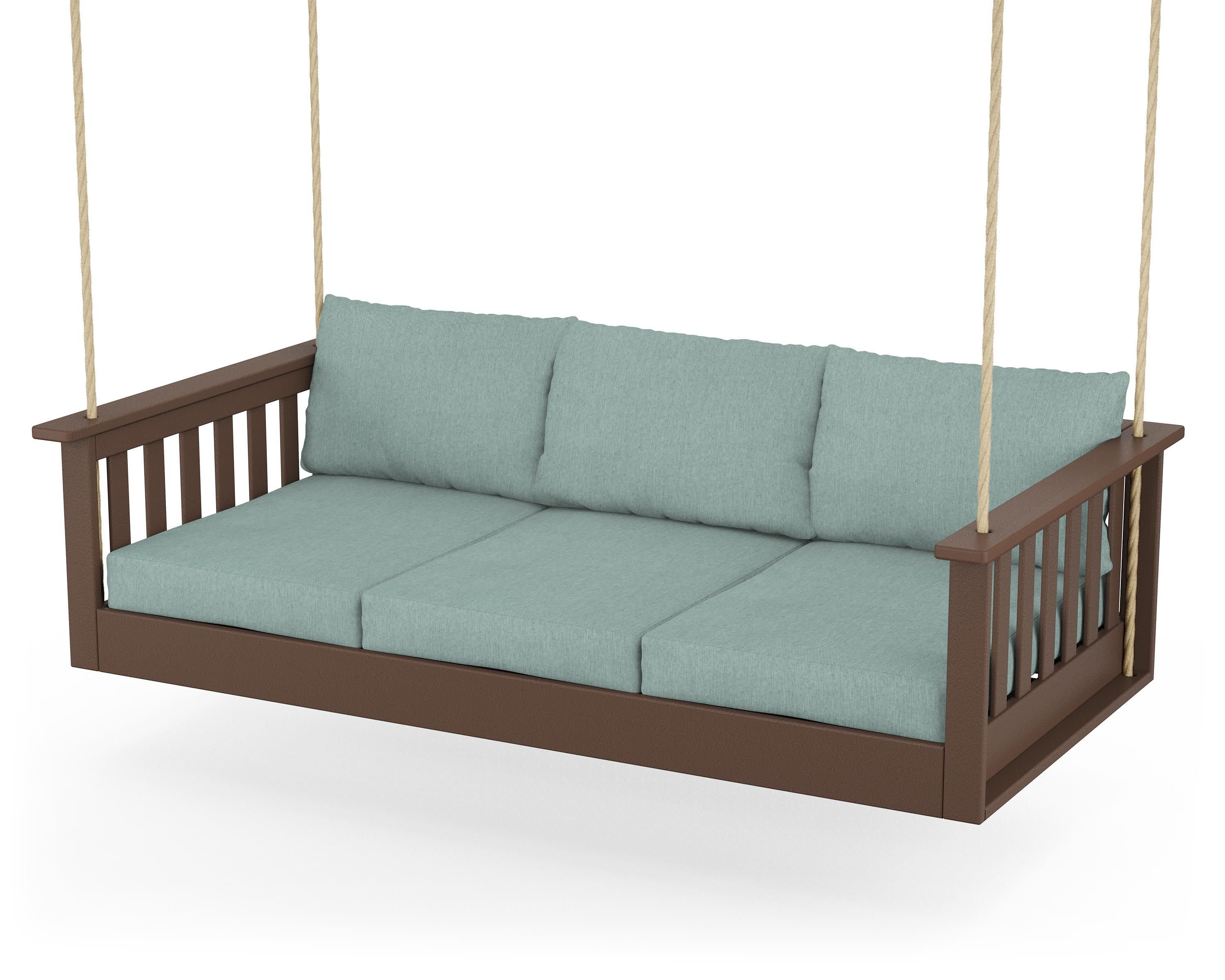 Vineyard Daybed Swing in Mahogany / Glacier Spa