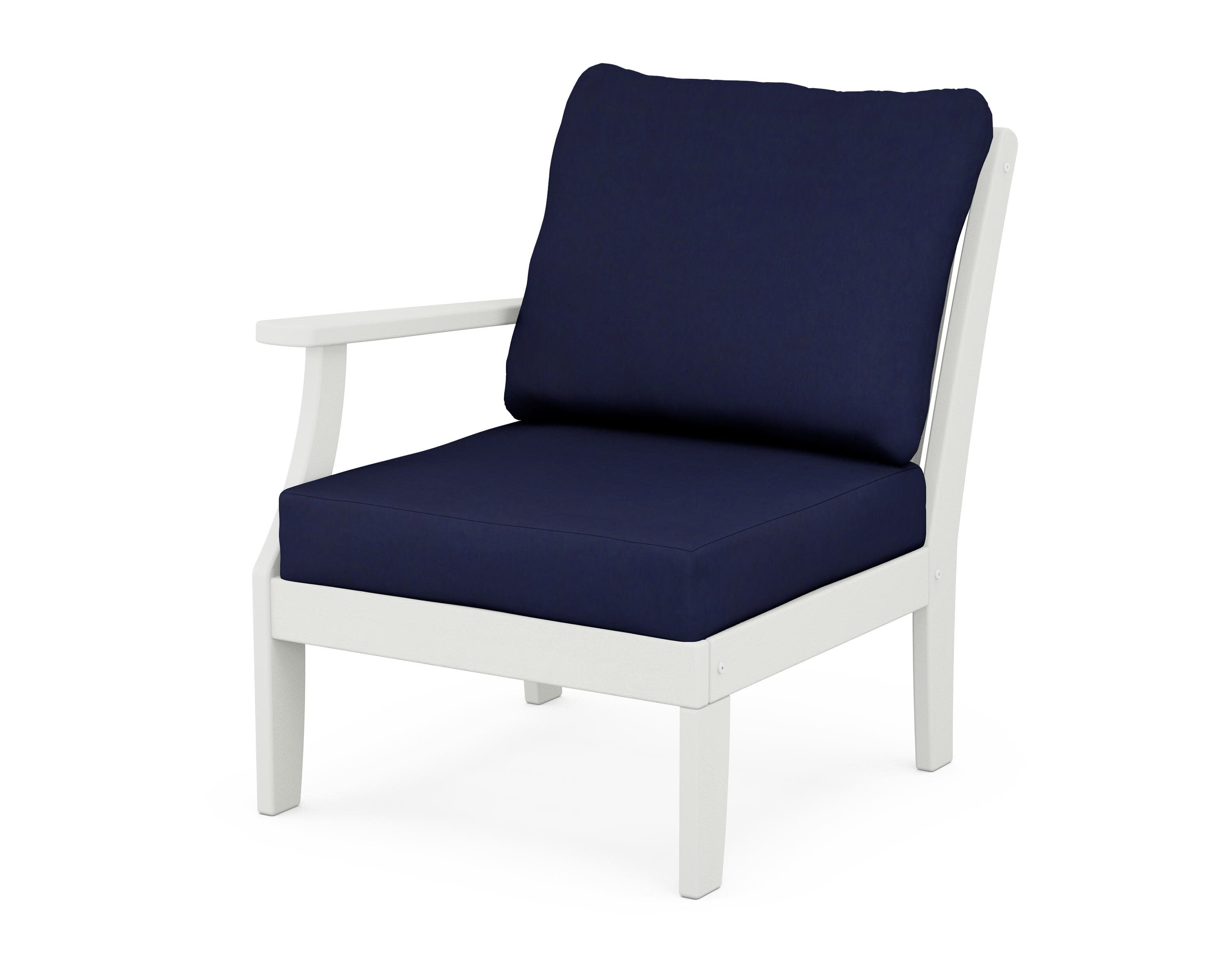 Braxton Modular Left Arm Chair in Vintage White / Navy