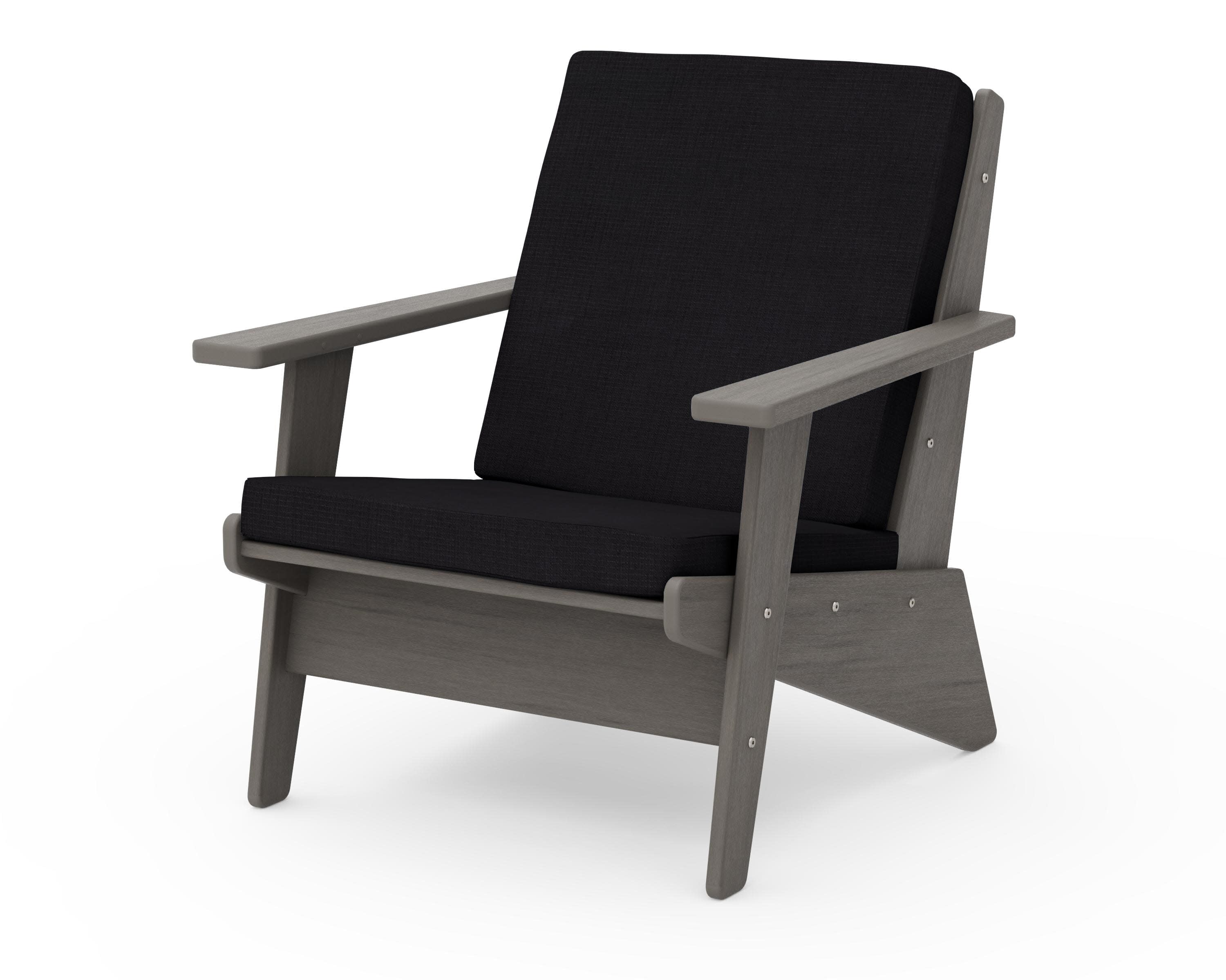 Riviera Modern Lounge Chair in Driftwood / Midnight Linen