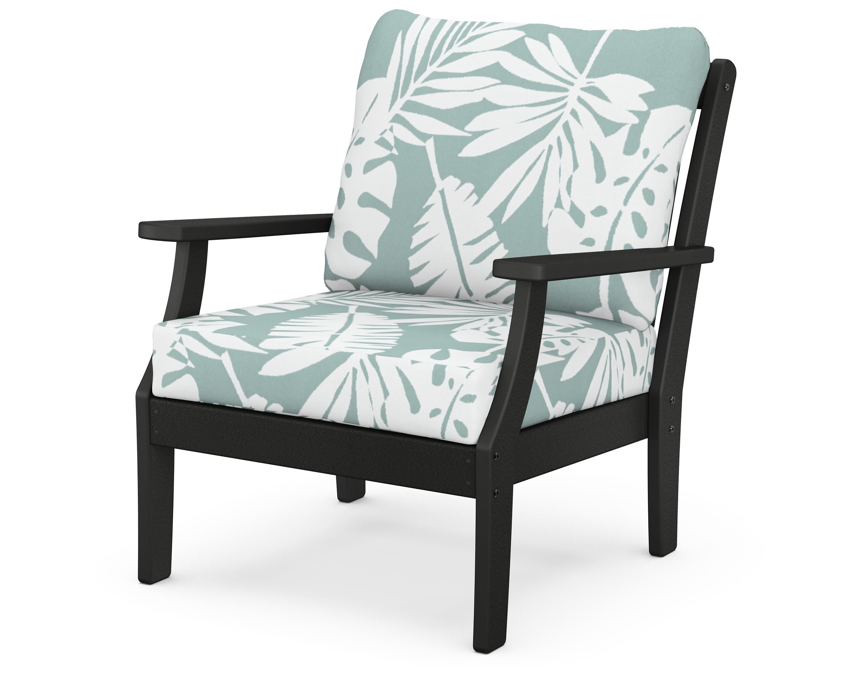 Braxton Deep Seating Chair in Black / Leaf Glacier Spa