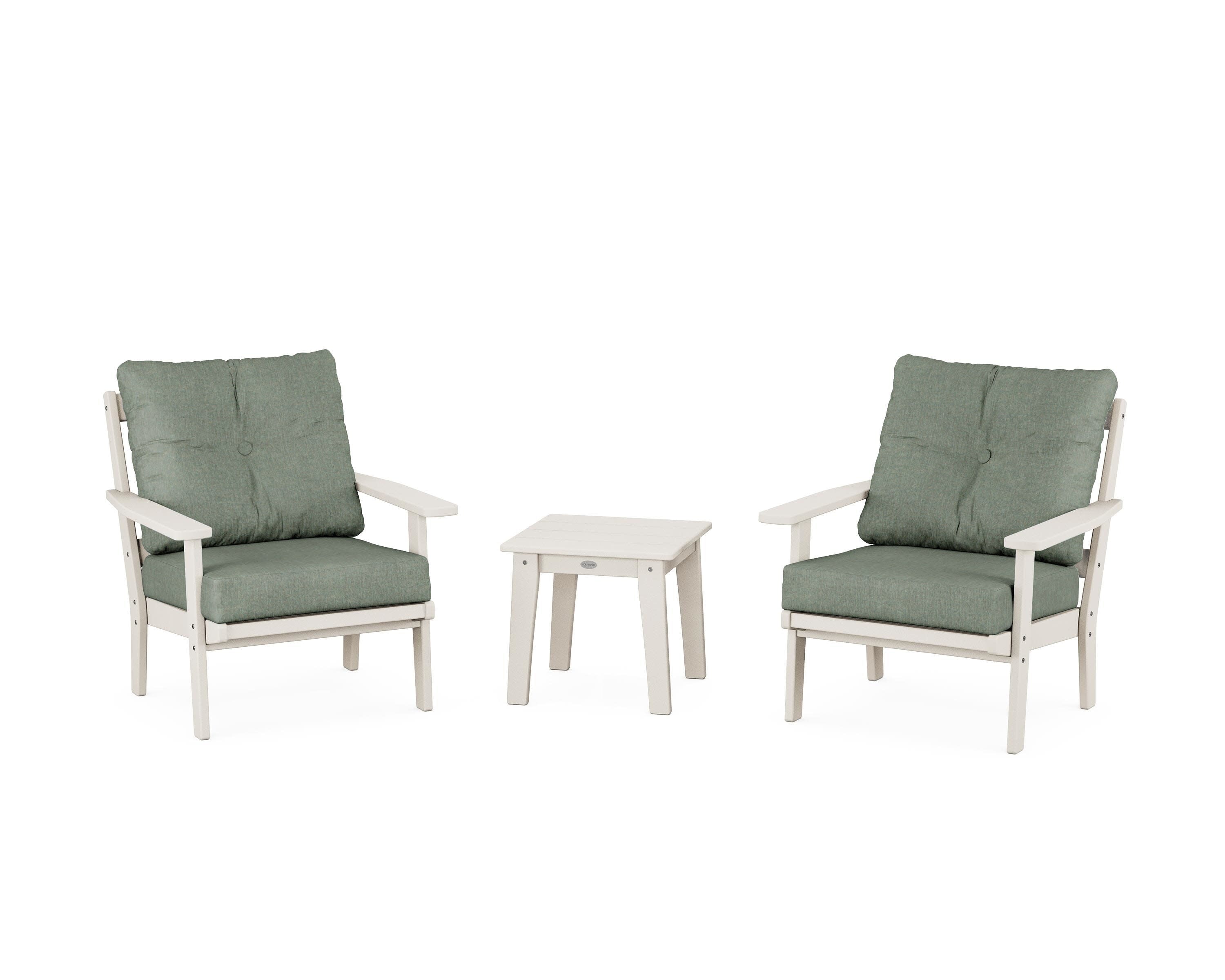 Oxford 3-Piece Deep Seating Set in Sand / Cast Sage