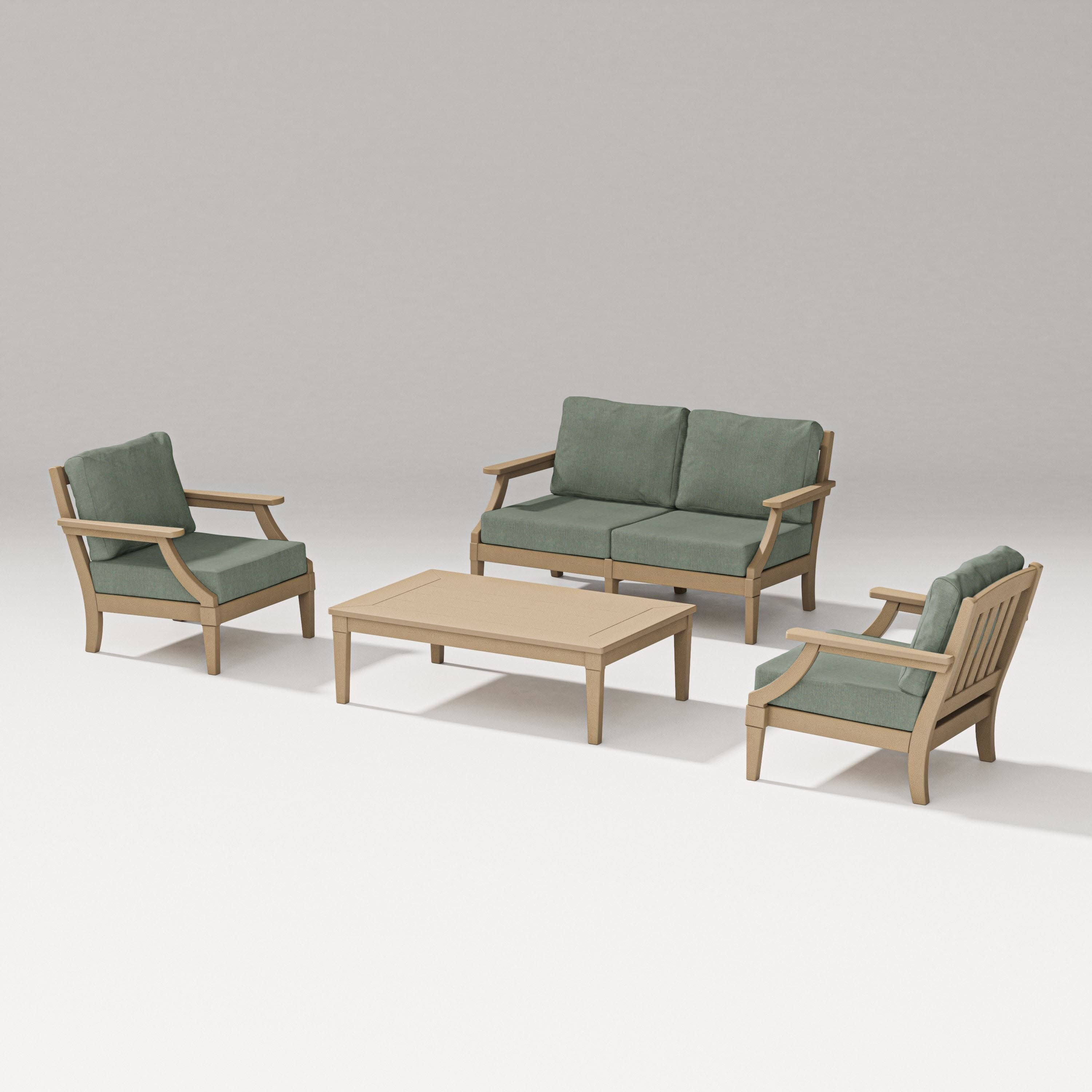 Estate Lounge 4-Piece Loveseat Set in Vintage Sahara / Cast Sage