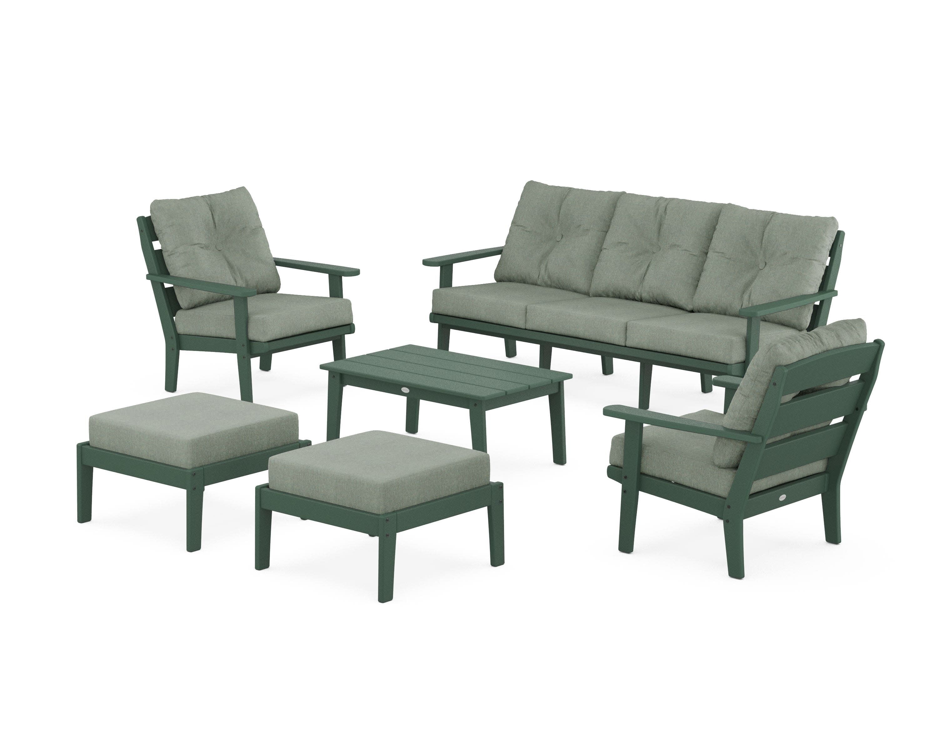 Lakeside 6-Piece Lounge Sofa Set in Green / Cast Sage