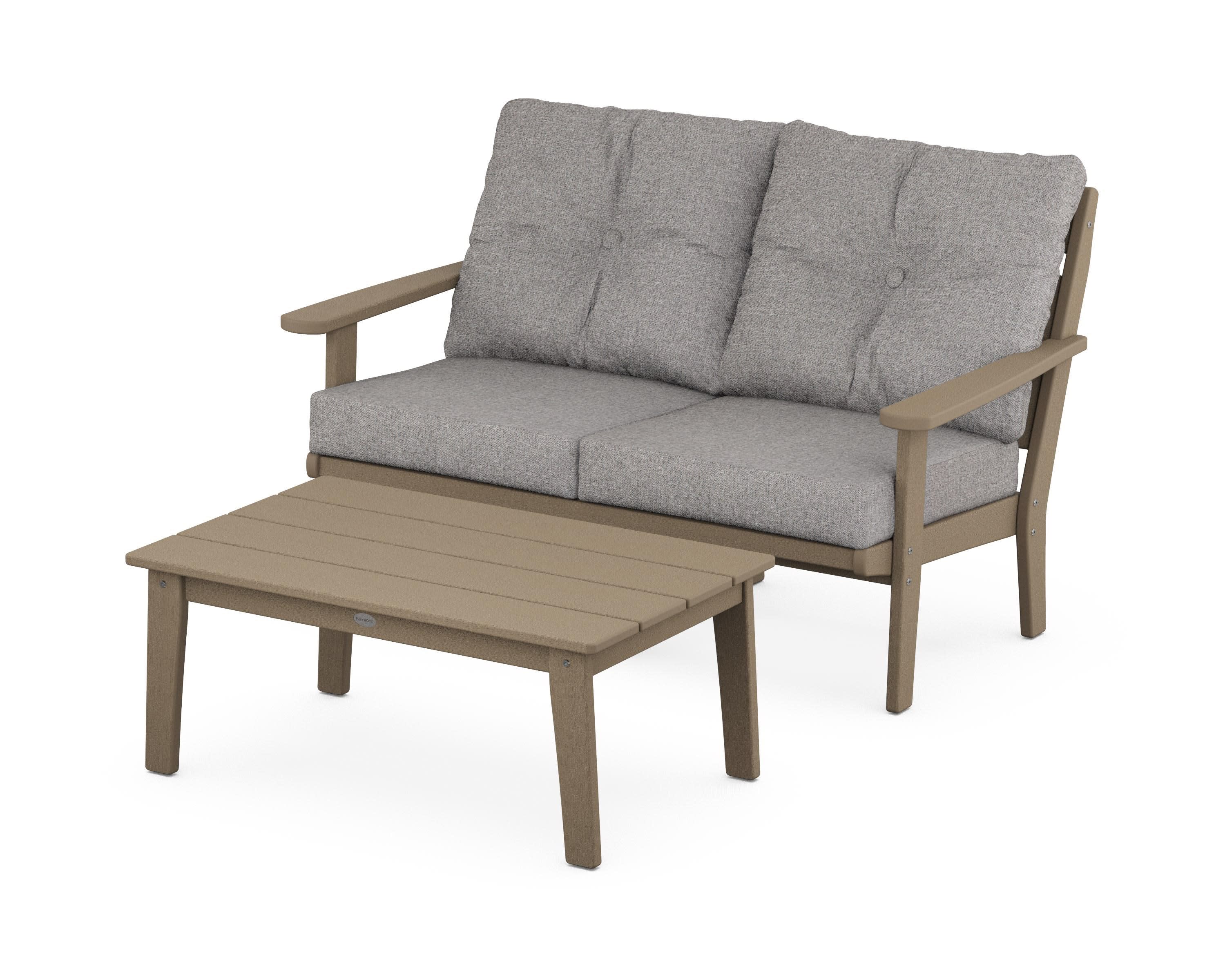 Lakeside 2-Piece Lounge Loveseat Set in Vintage Sahara / Grey Mist