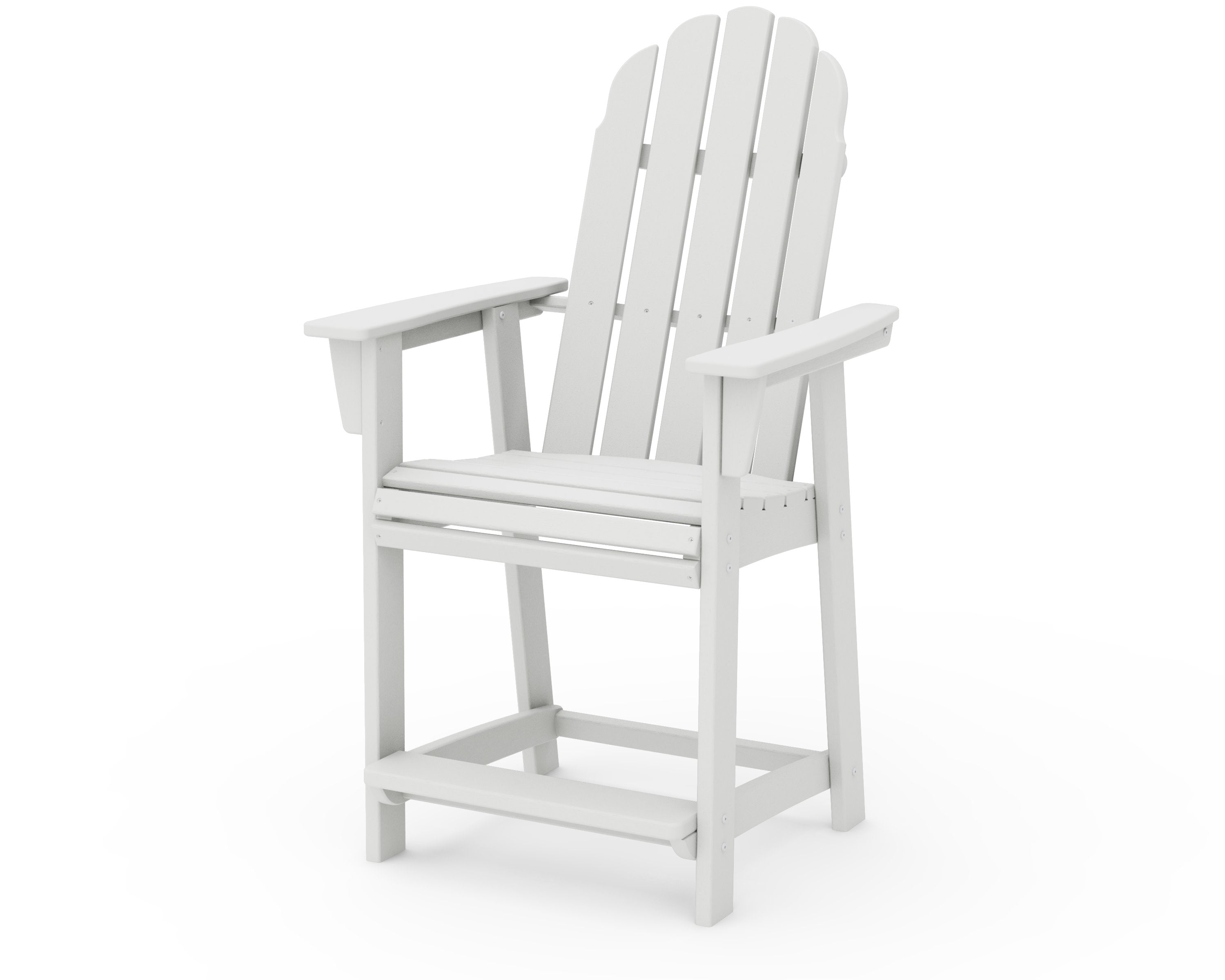 Vineyard Curveback Adirondack Counter Chair in Vintage White