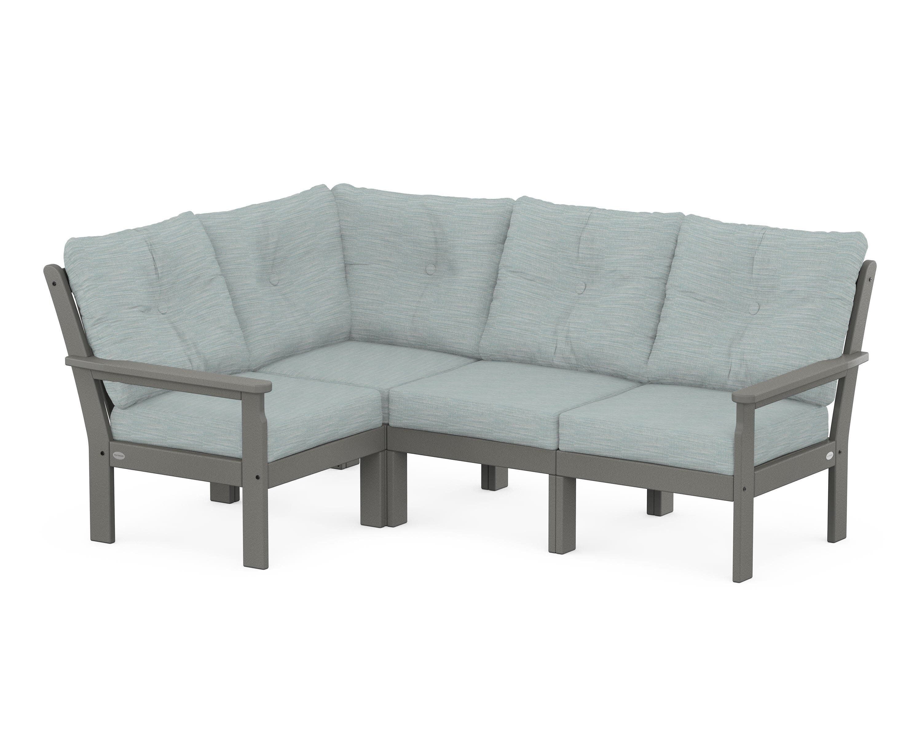 Vineyard 4-Piece Sectional in Slate Grey / Soothe Mist