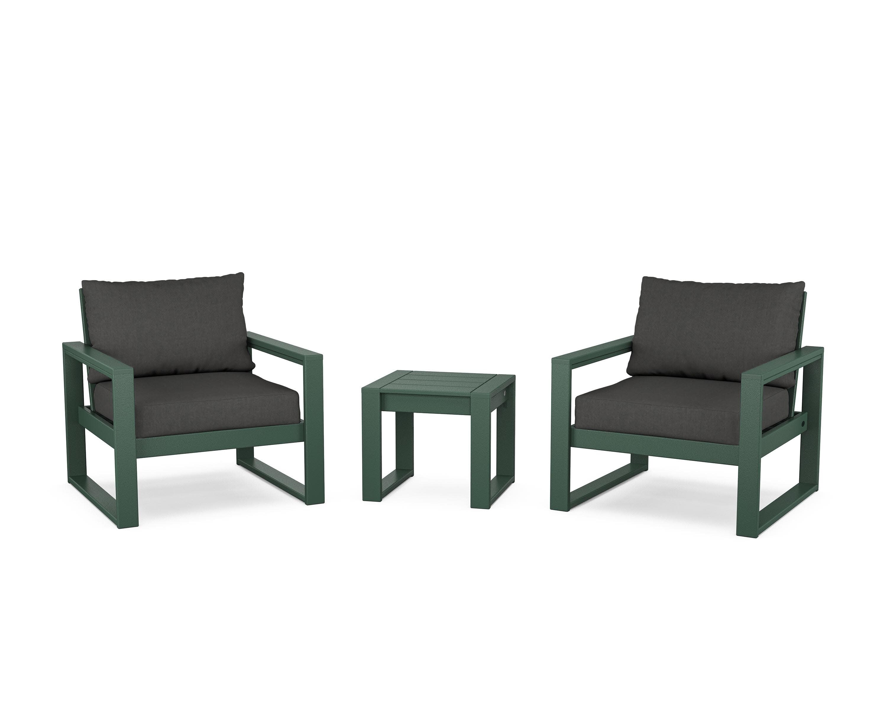 EDGE Sectional 3-Piece Deep Seating Set in Green / Spectrum Carbon
