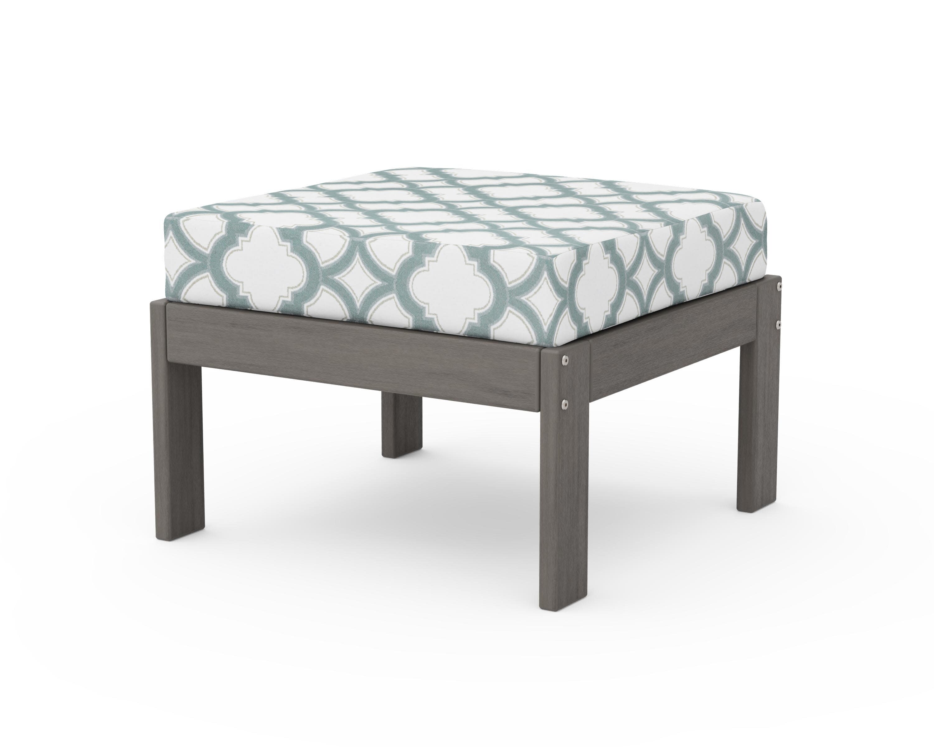 Vineyard Modular Ottoman in Driftwood / Trellis Glacier Spa