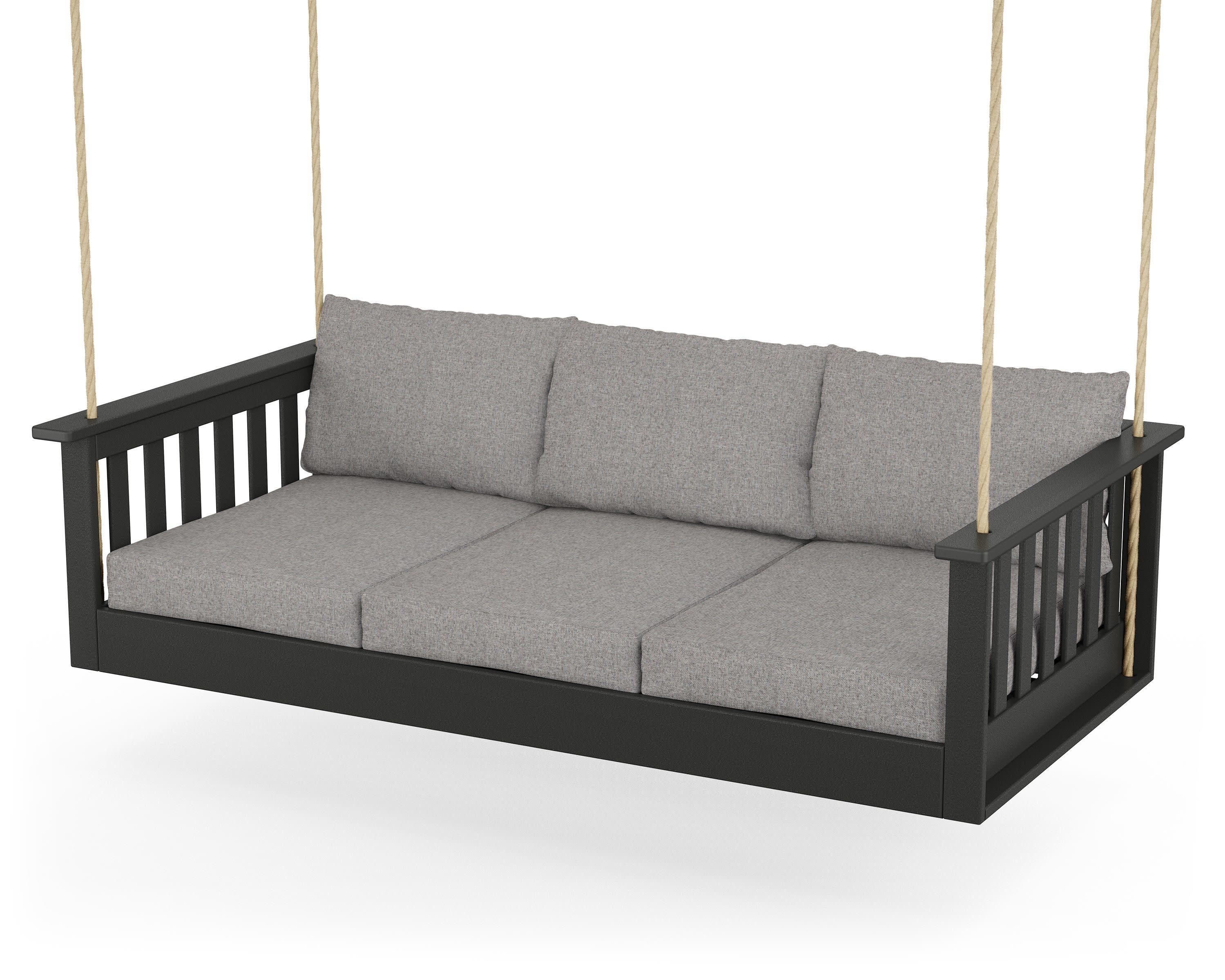 Vineyard Daybed Swing in Black / Grey Mist