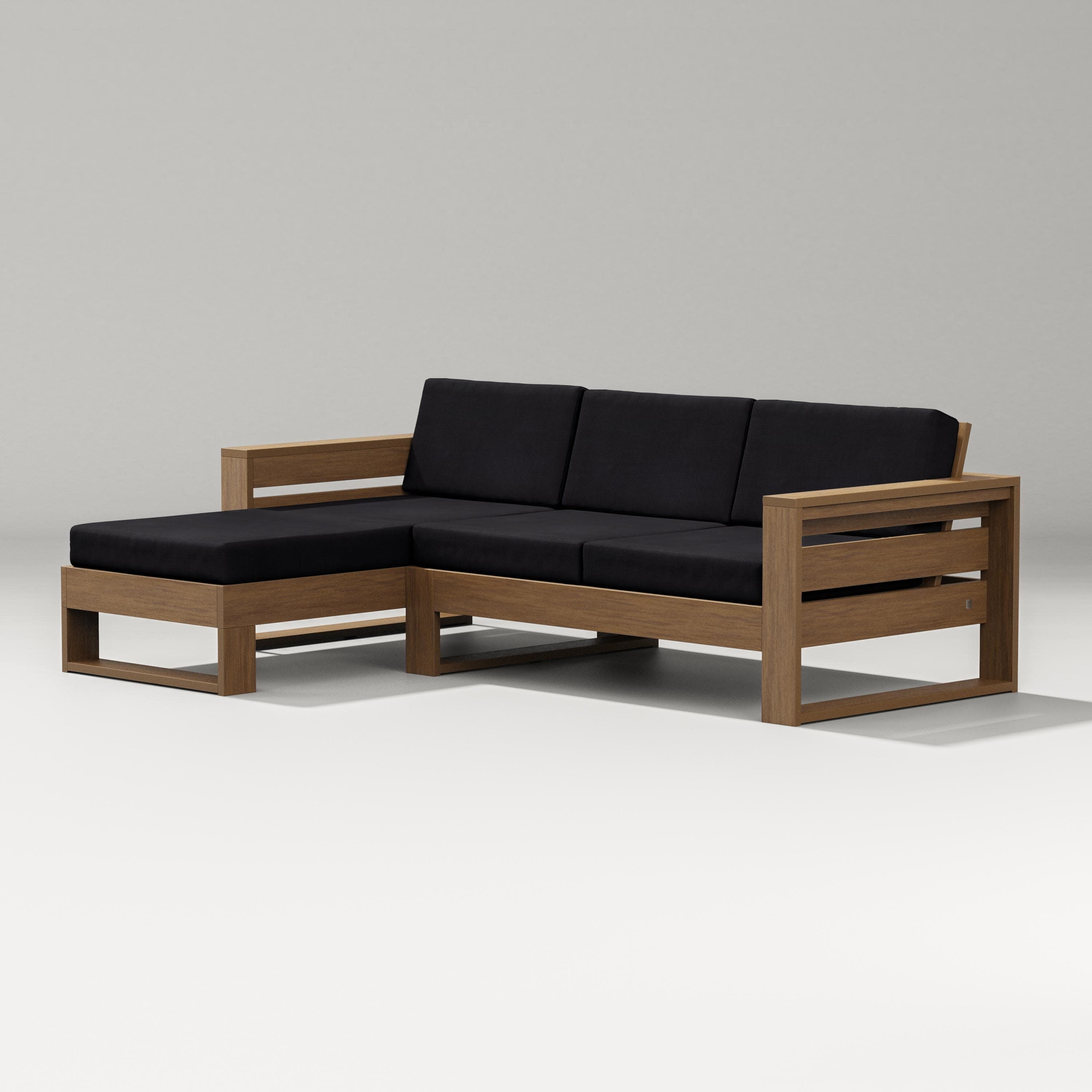 Latitude Left Chaise Sectional in Natural / Midnight Linen