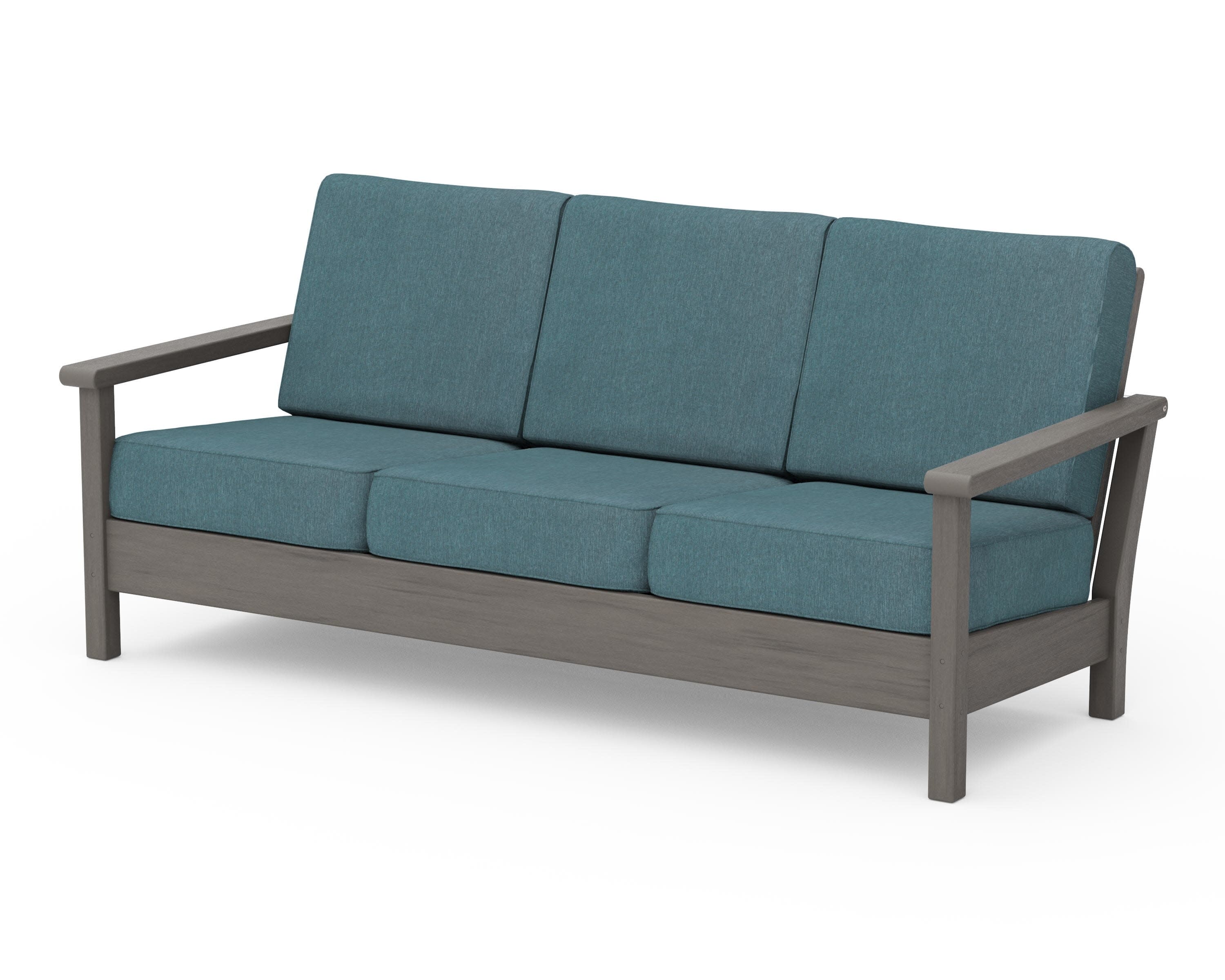 Harbour Deep Seating Sofa in Driftwood / Ocean Teal