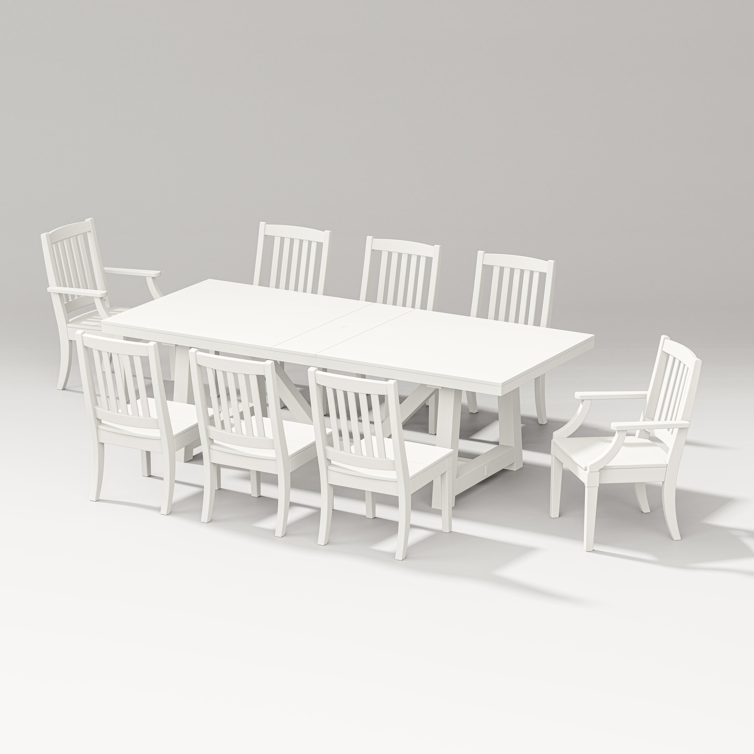 Estate 9-Piece A-Frame Table Dining Set in Vintage White