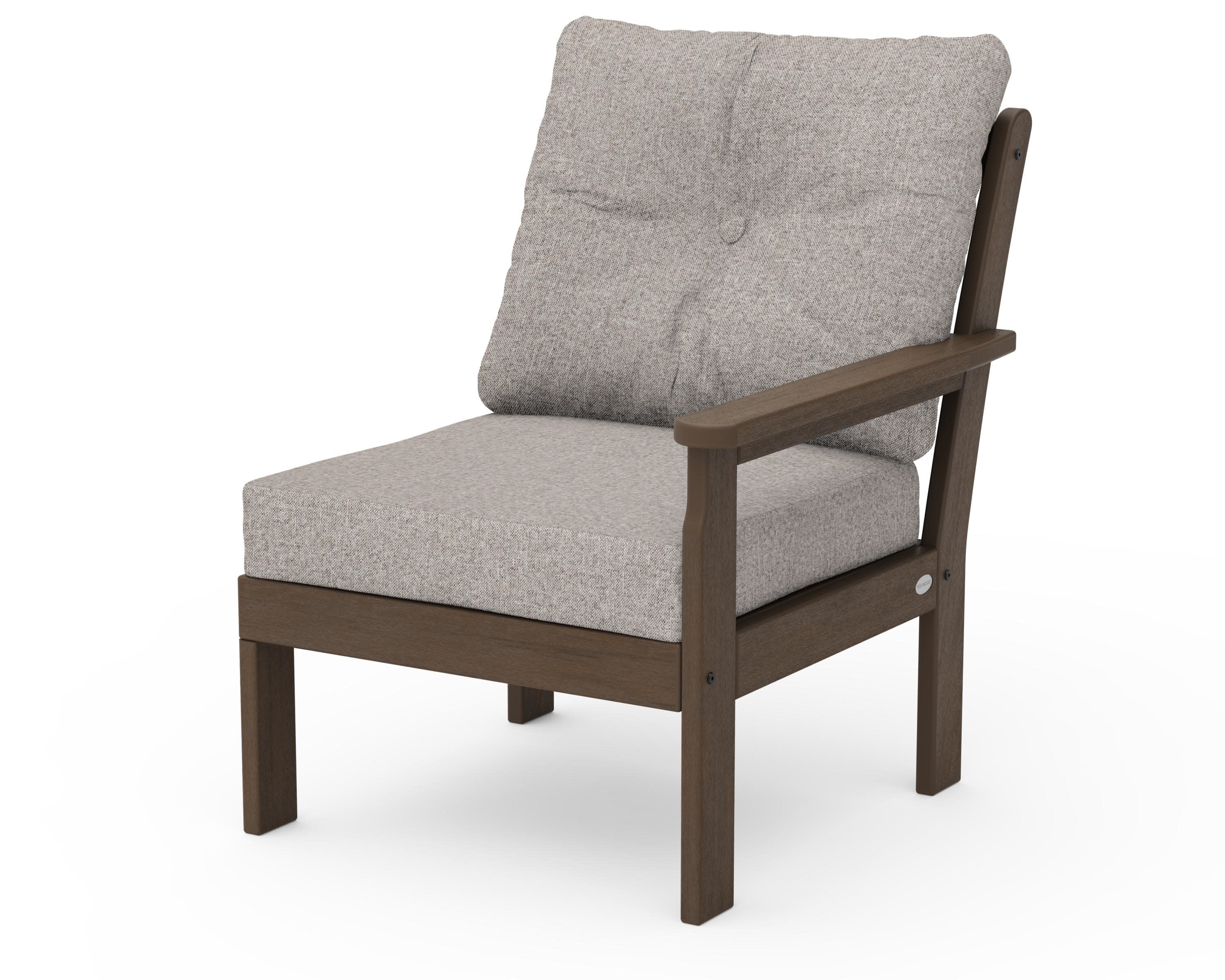 Vineyard Modular Right Arm Chair in Kona / Weathered Tweed