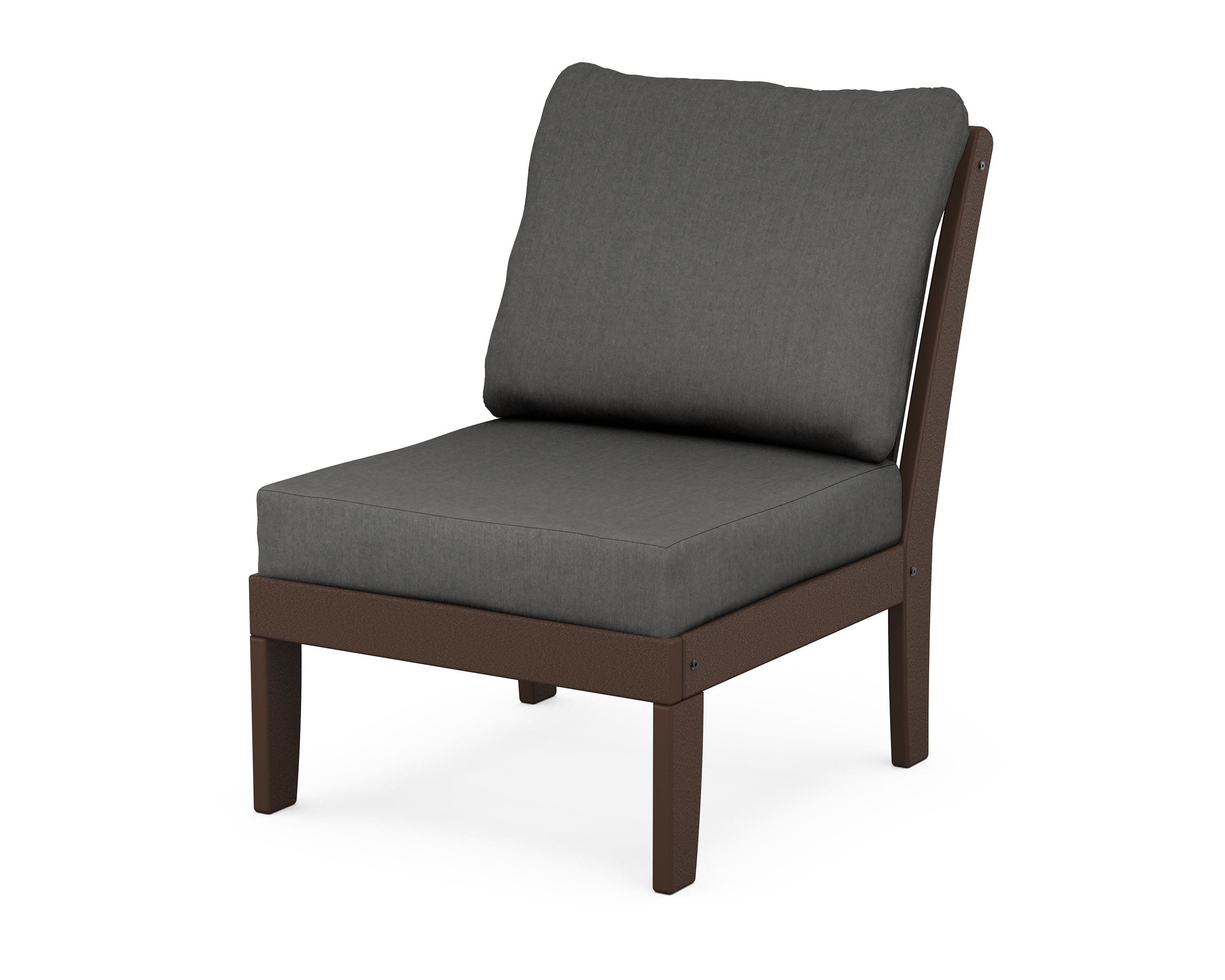 Braxton Modular Armless Chair in Mahogany / Spectrum Carbon