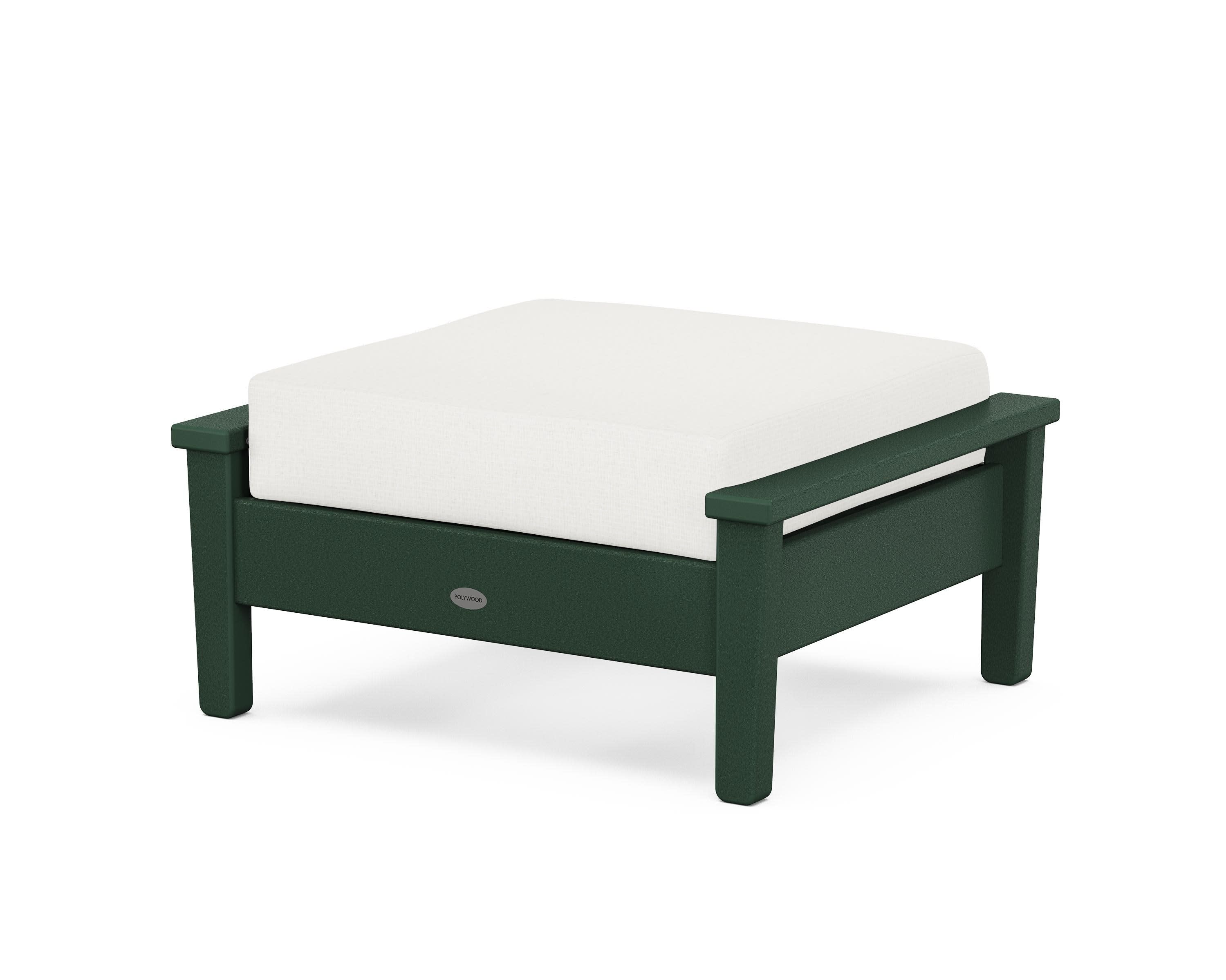 Prescott Deep Seating Ottoman in Green / Natural Linen