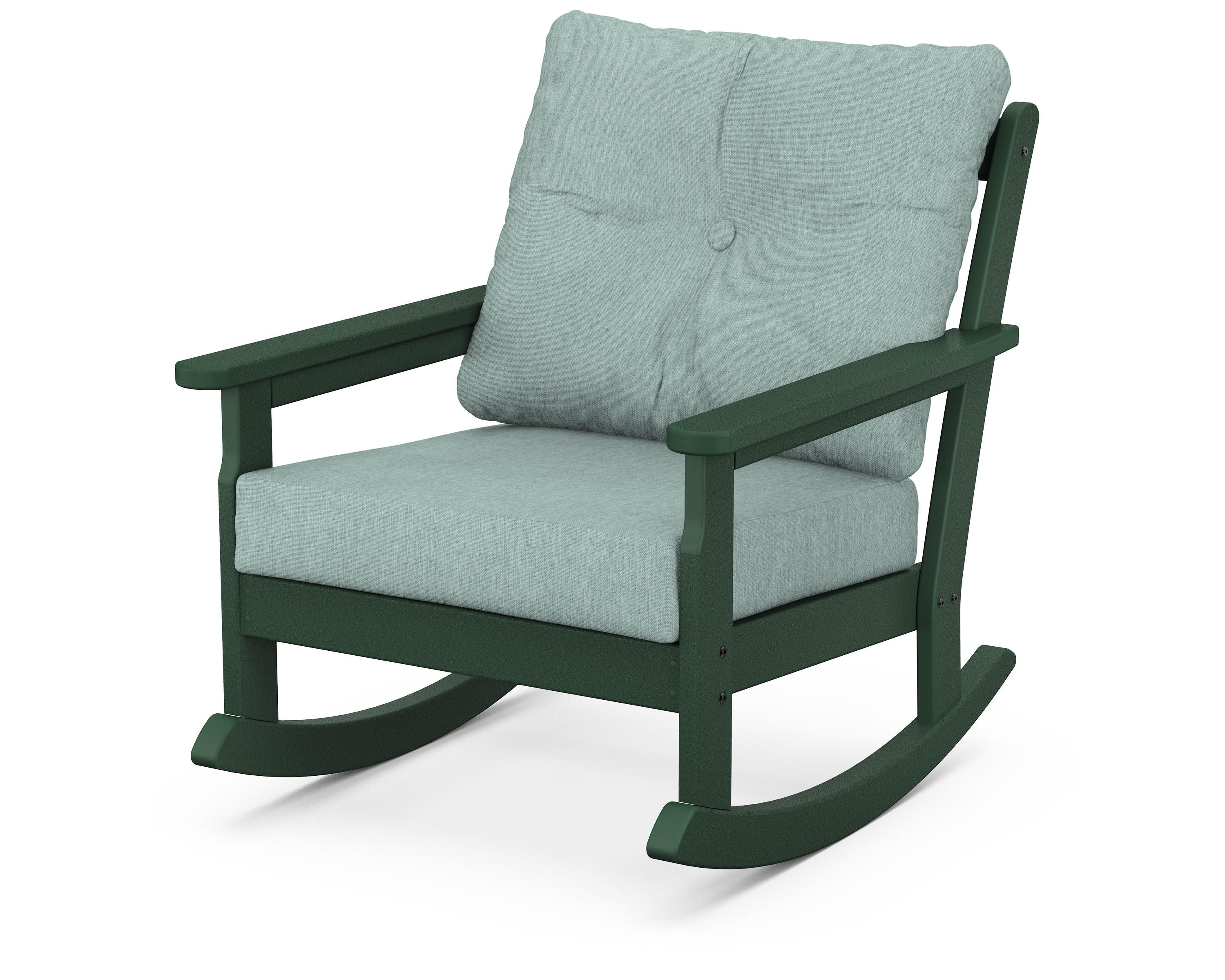 Vineyard Deep Seating Rocking Chair in Green / Glacier Spa