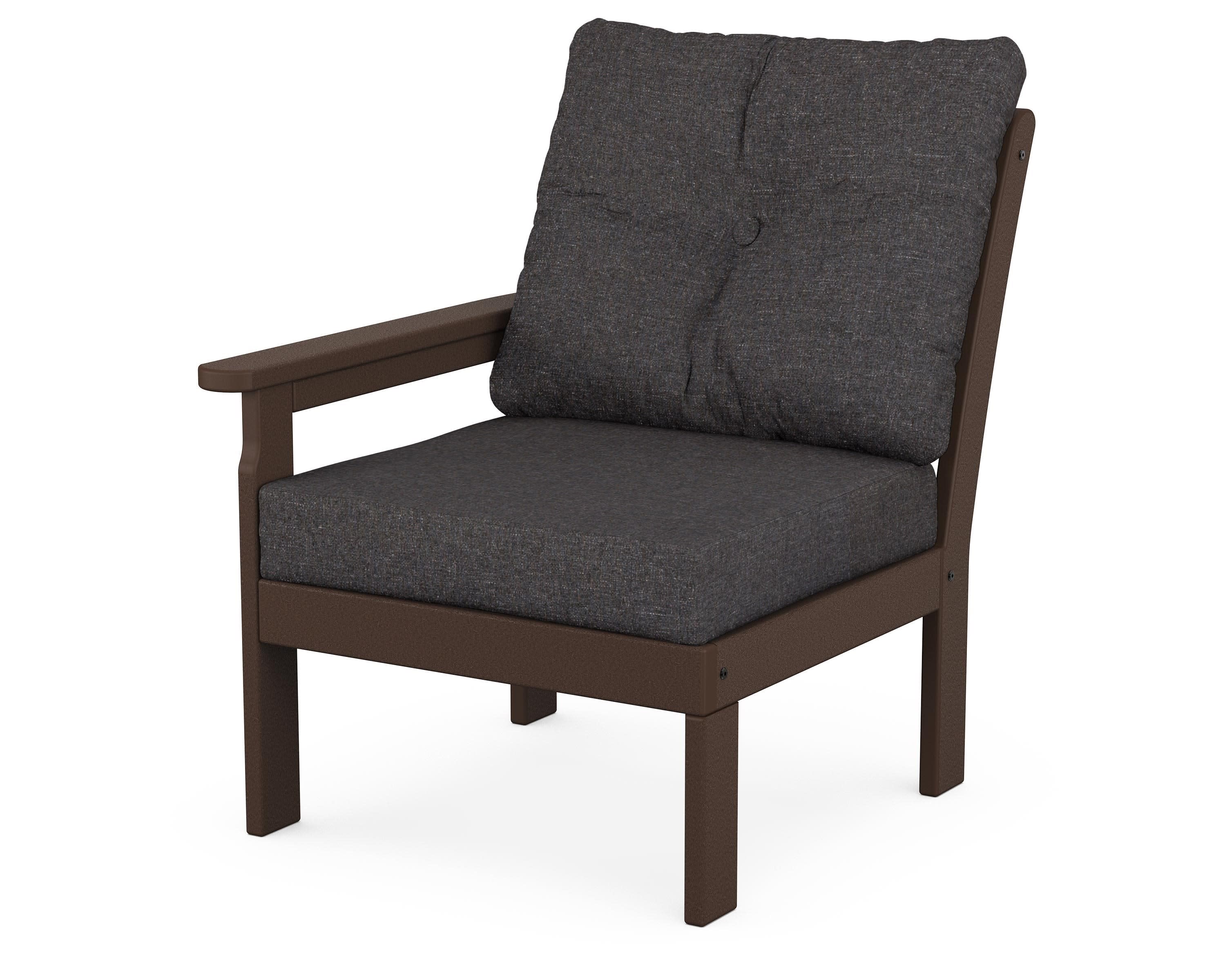 Vineyard Modular Left Arm Chair in Mahogany / Ash Charcoal