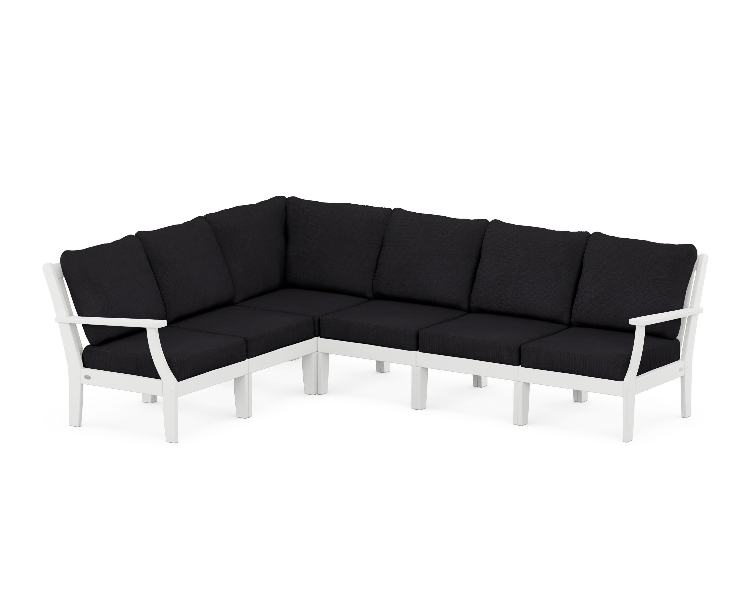 Braxton Modular 6-Piece Deep Seating Set in White / Midnight Linen