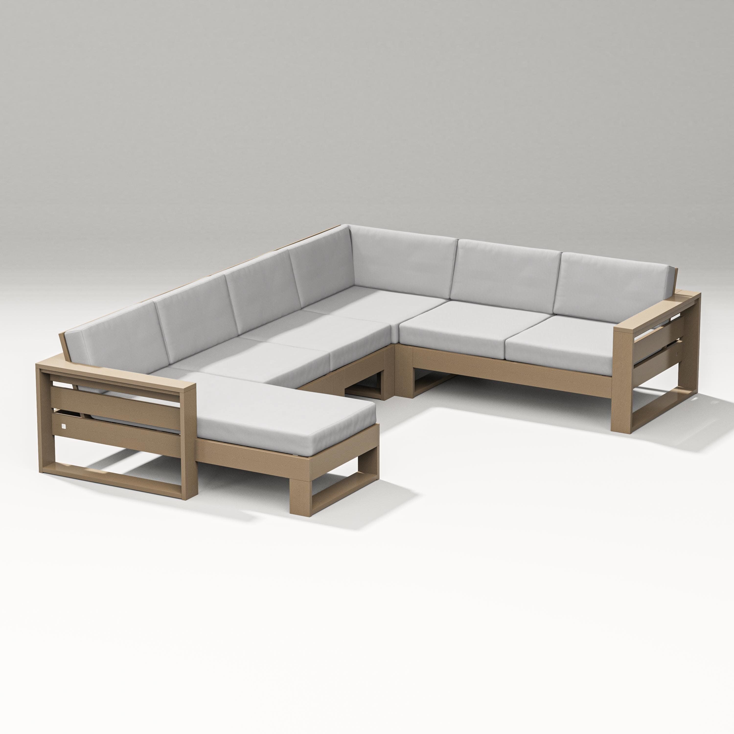 Latitude Corner Sectional with Left Chaise in Vintage Sahara / Diamond in the Rough