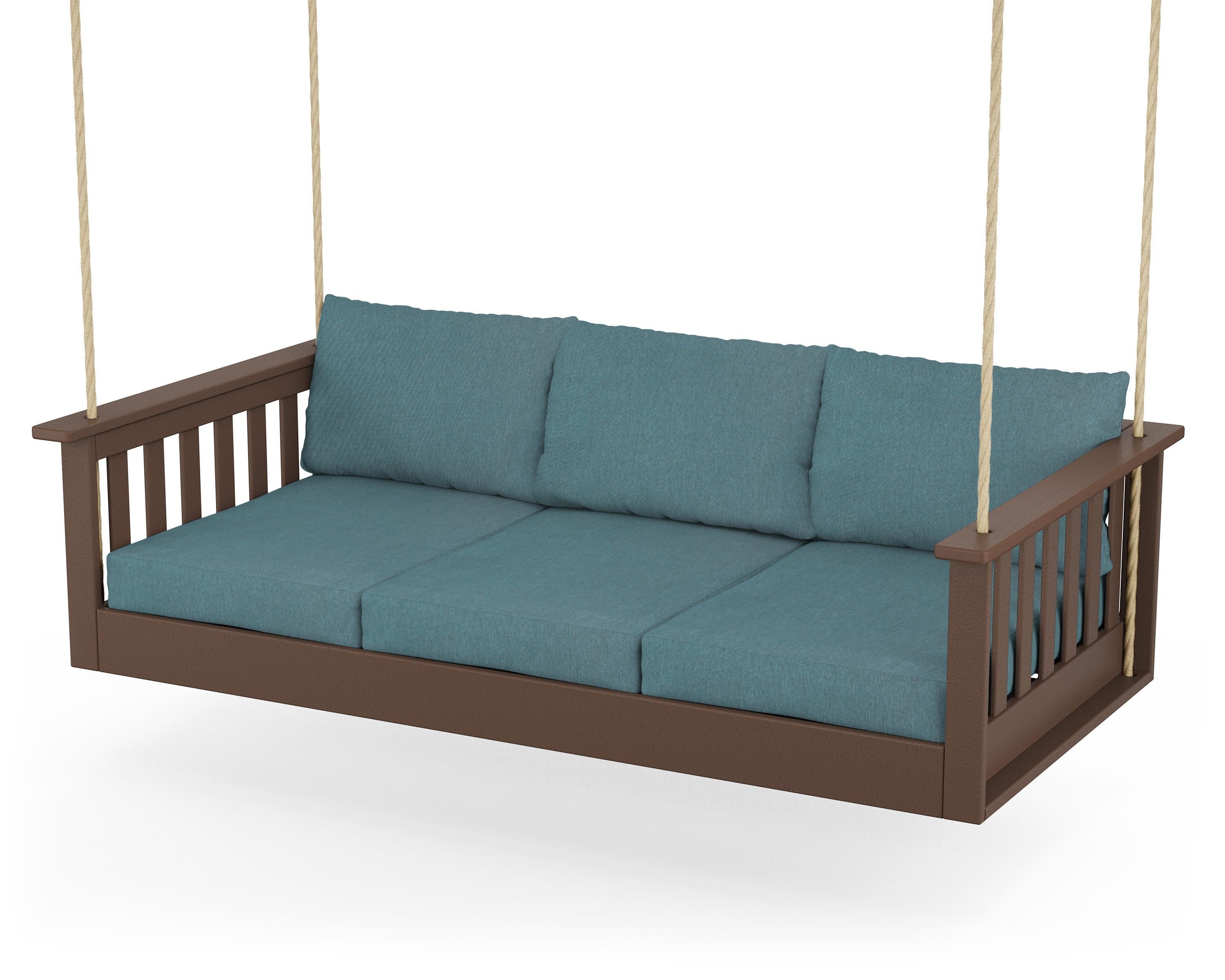 Vineyard Daybed Swing in Mahogany / Ocean Teal