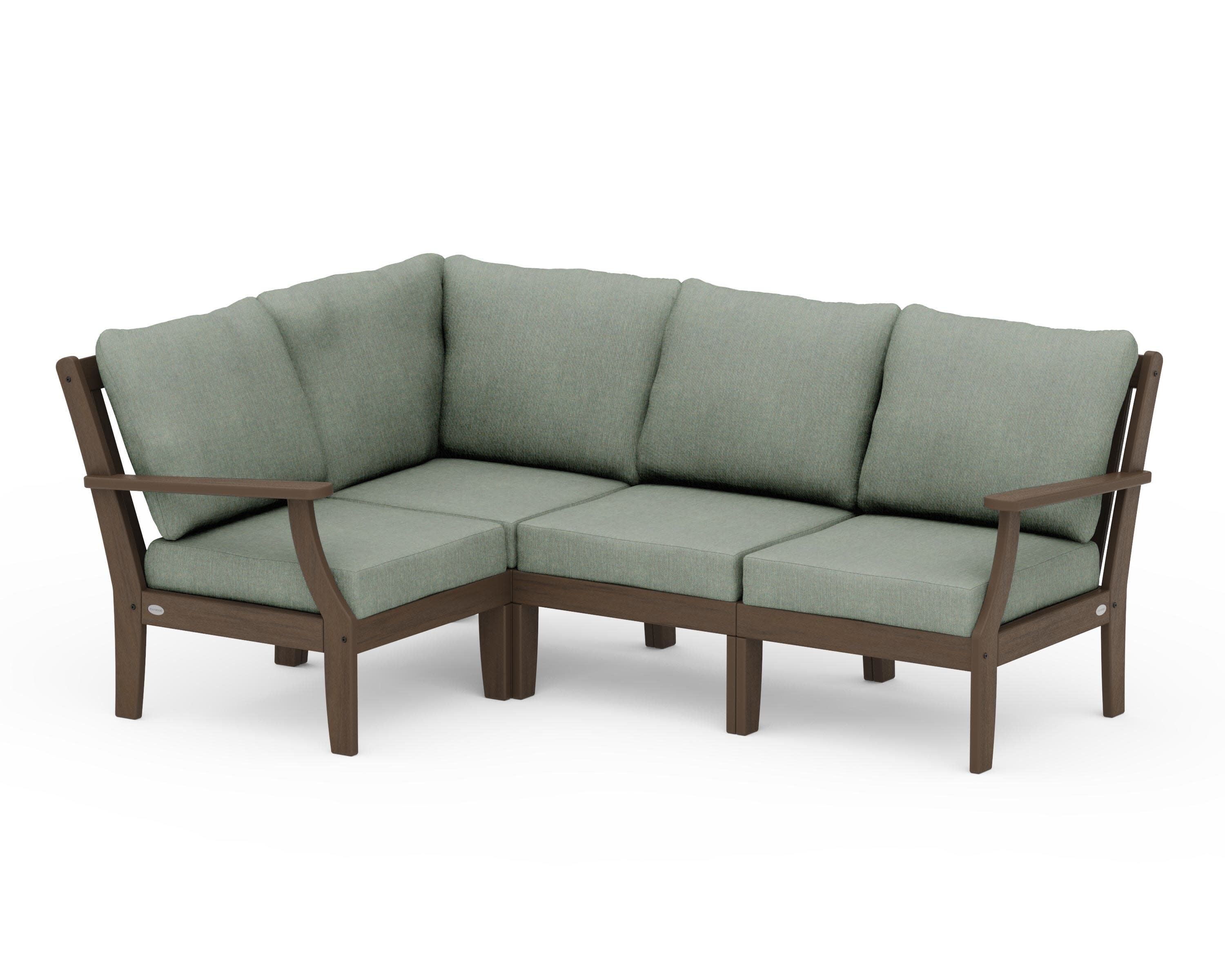 Braxton Modular 4-Piece Deep Seating Set in Kona / Cast Sage