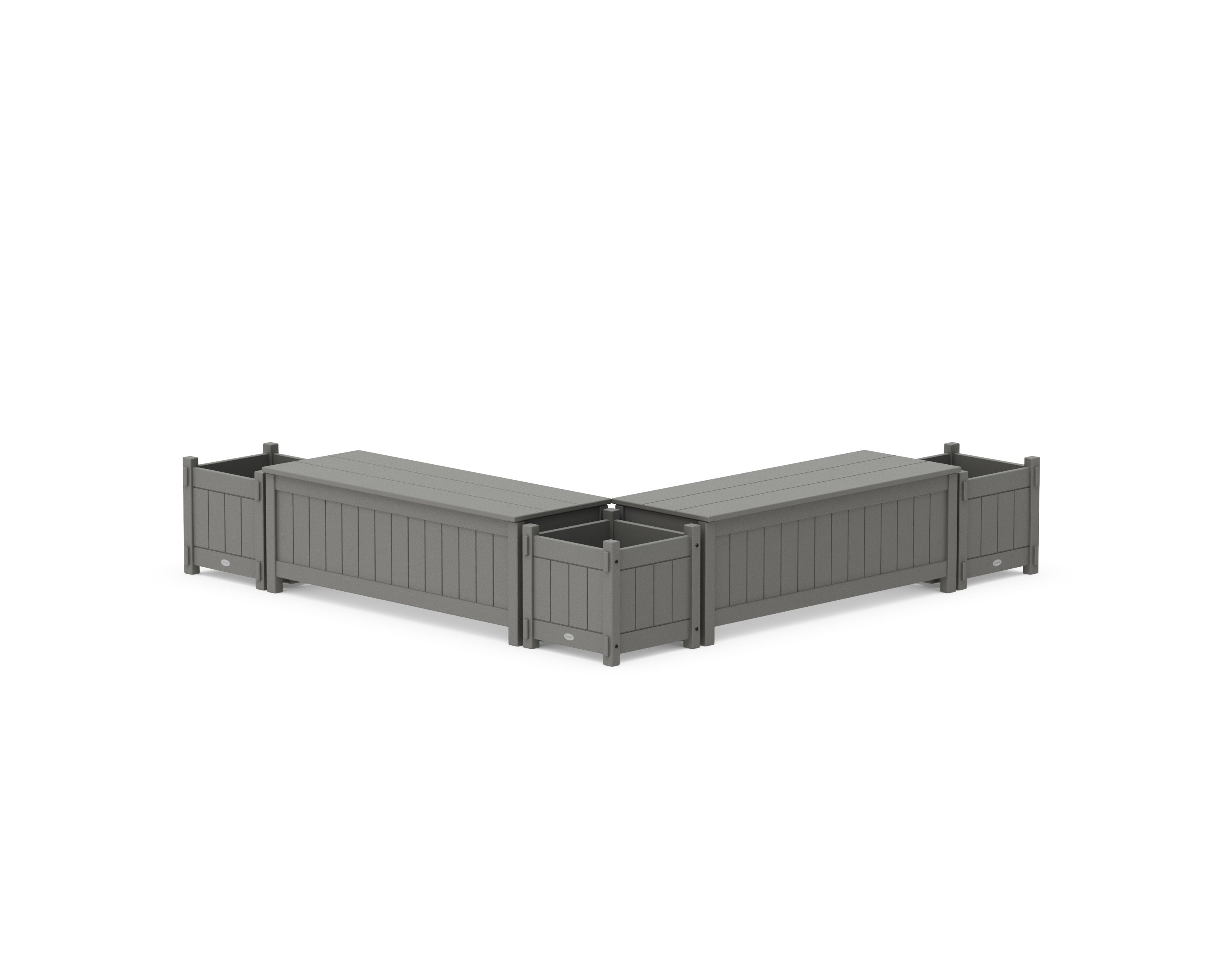 48" Vineyard L- Shaped Planter Storage Bench Corner Set