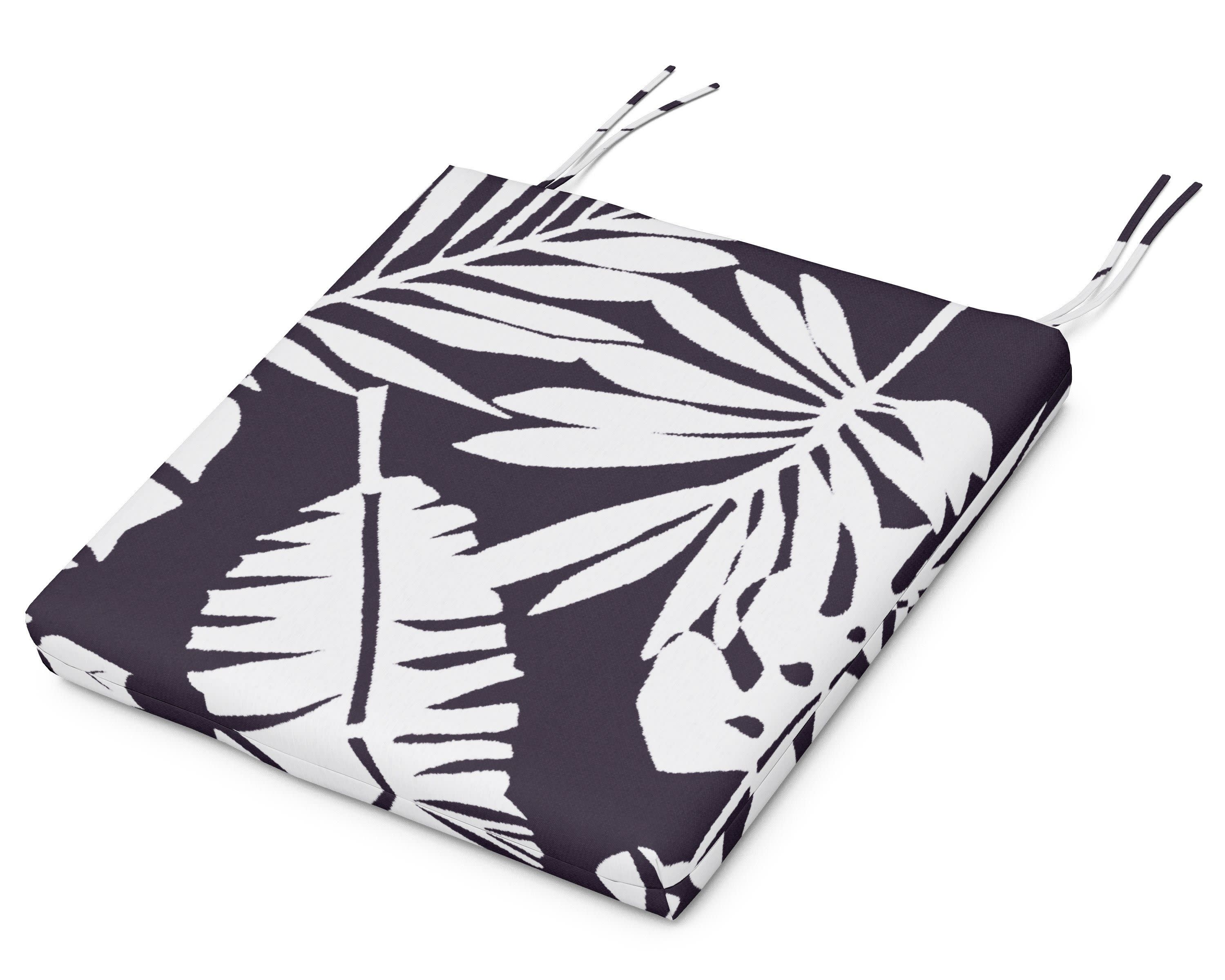 Seat Cushion - 17.5"D x 20"W x 2.5"H in Leaf Navy