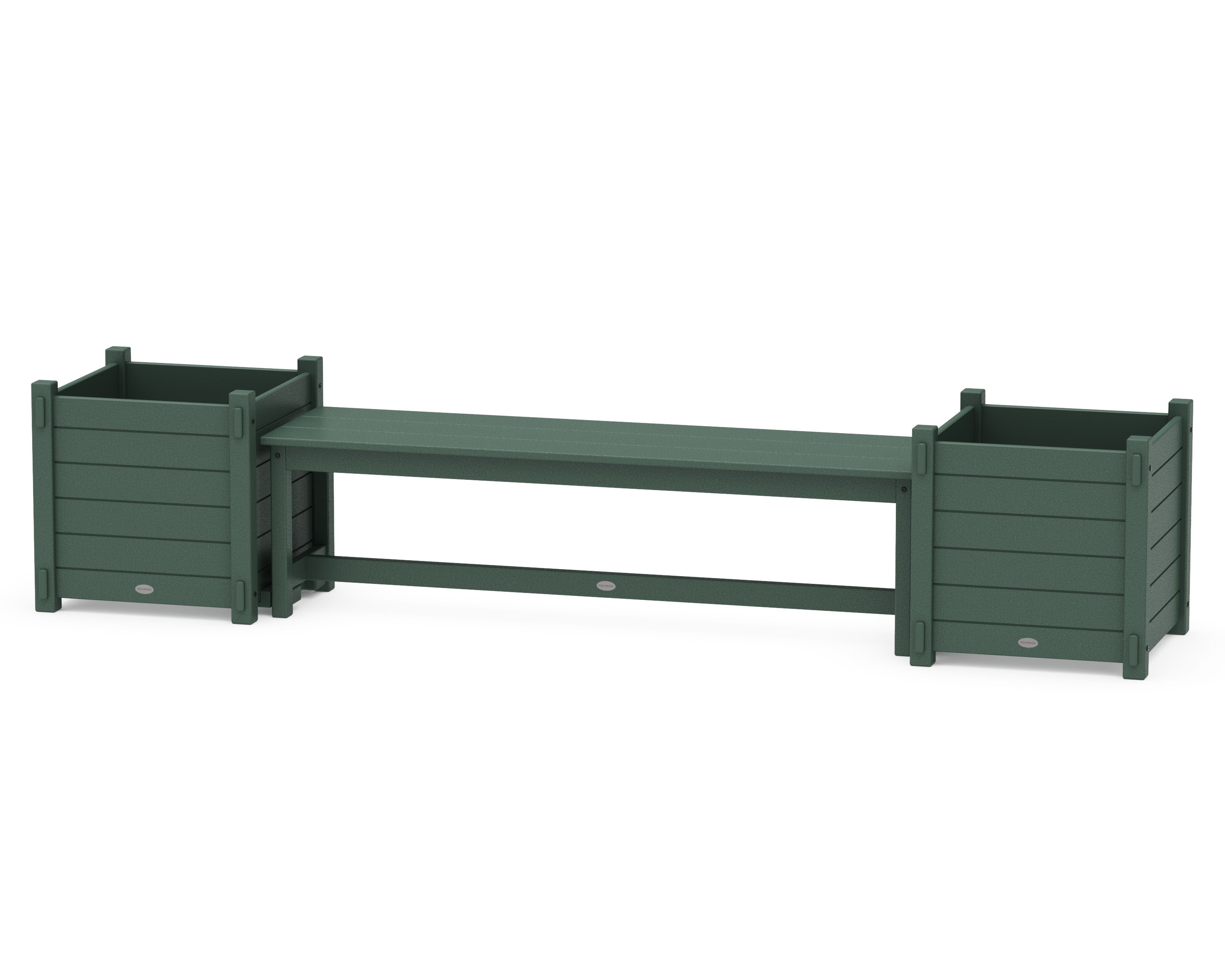 60" Nautical Straight Planter Bench Set - Large in Green