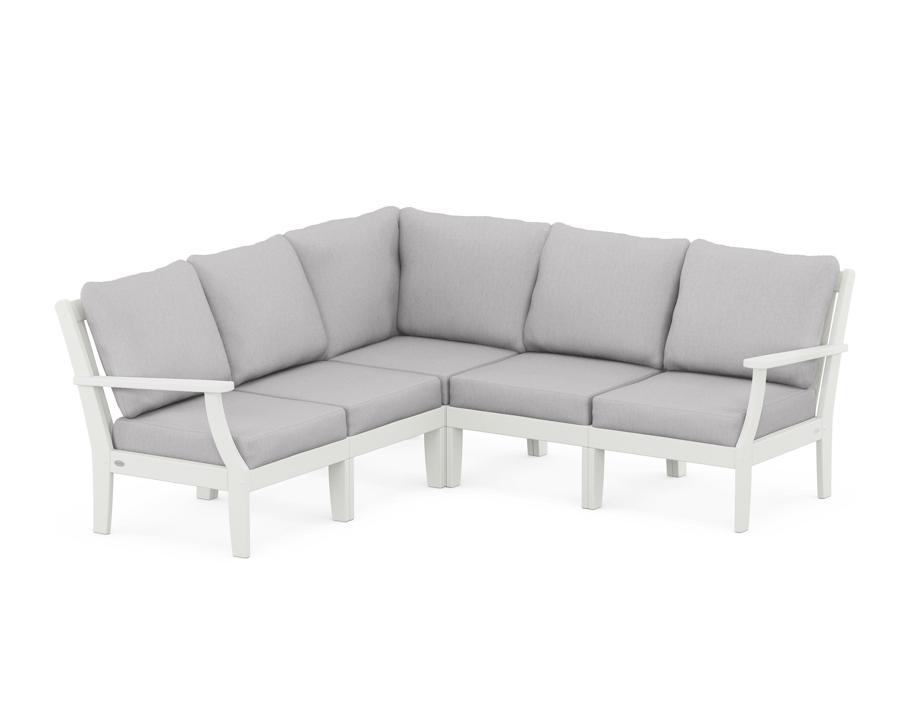 Braxton Modular 5-Piece Deep Seating Set in Vintage White / Granite