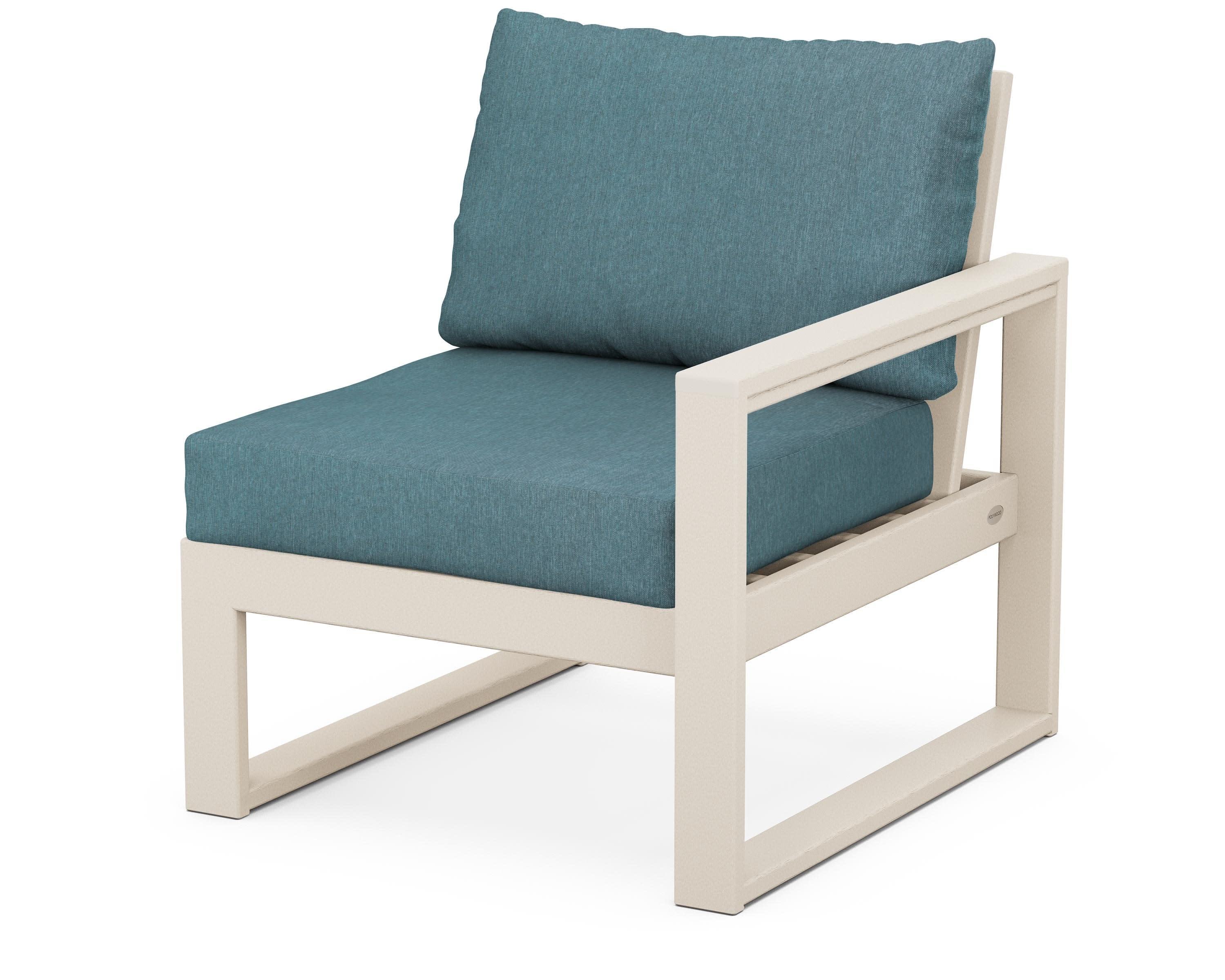 EDGE Modular Right Arm Chair in Sand / Ocean Teal