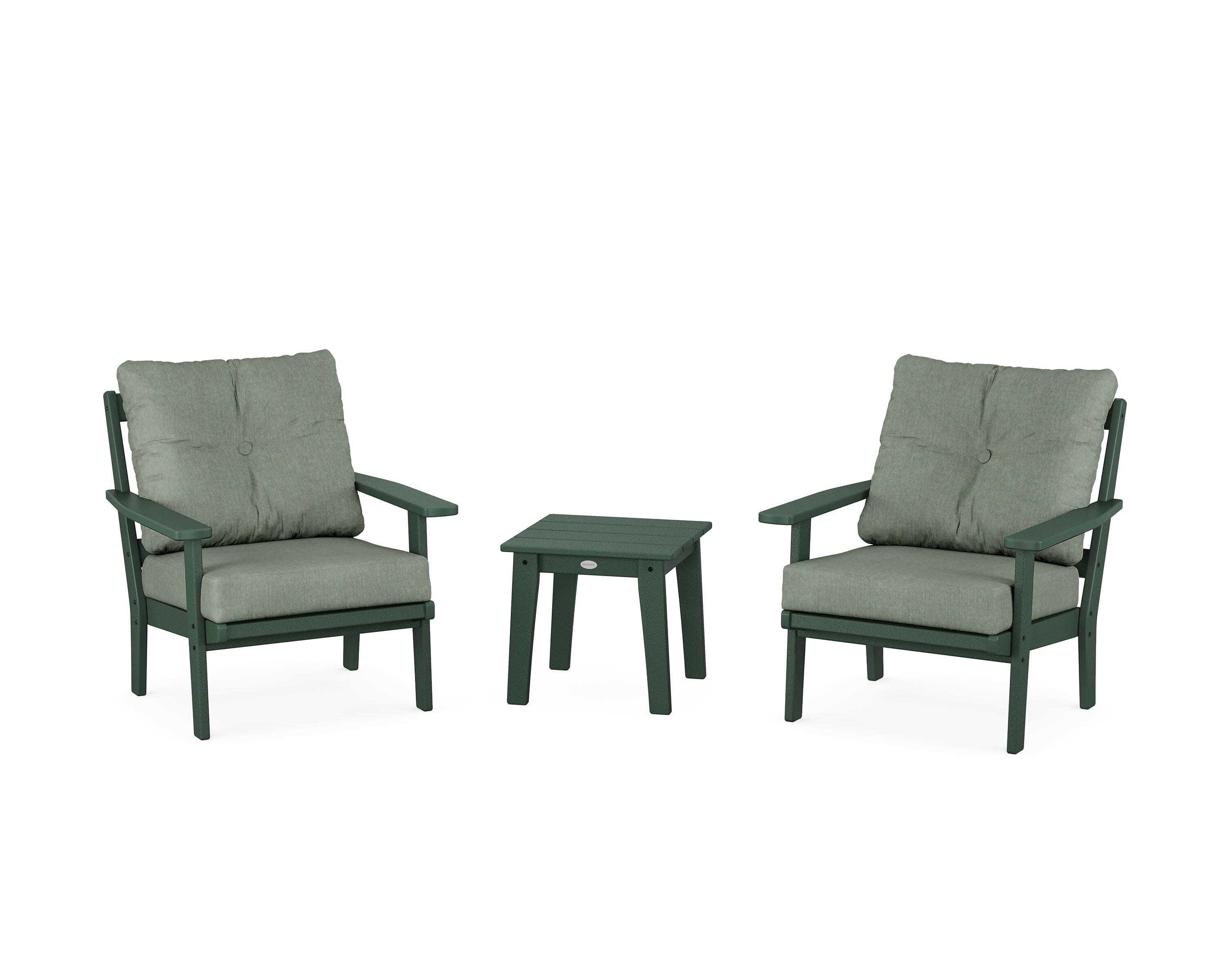 Prairie 3-Piece Deep Seating Set in Green / Cast Sage