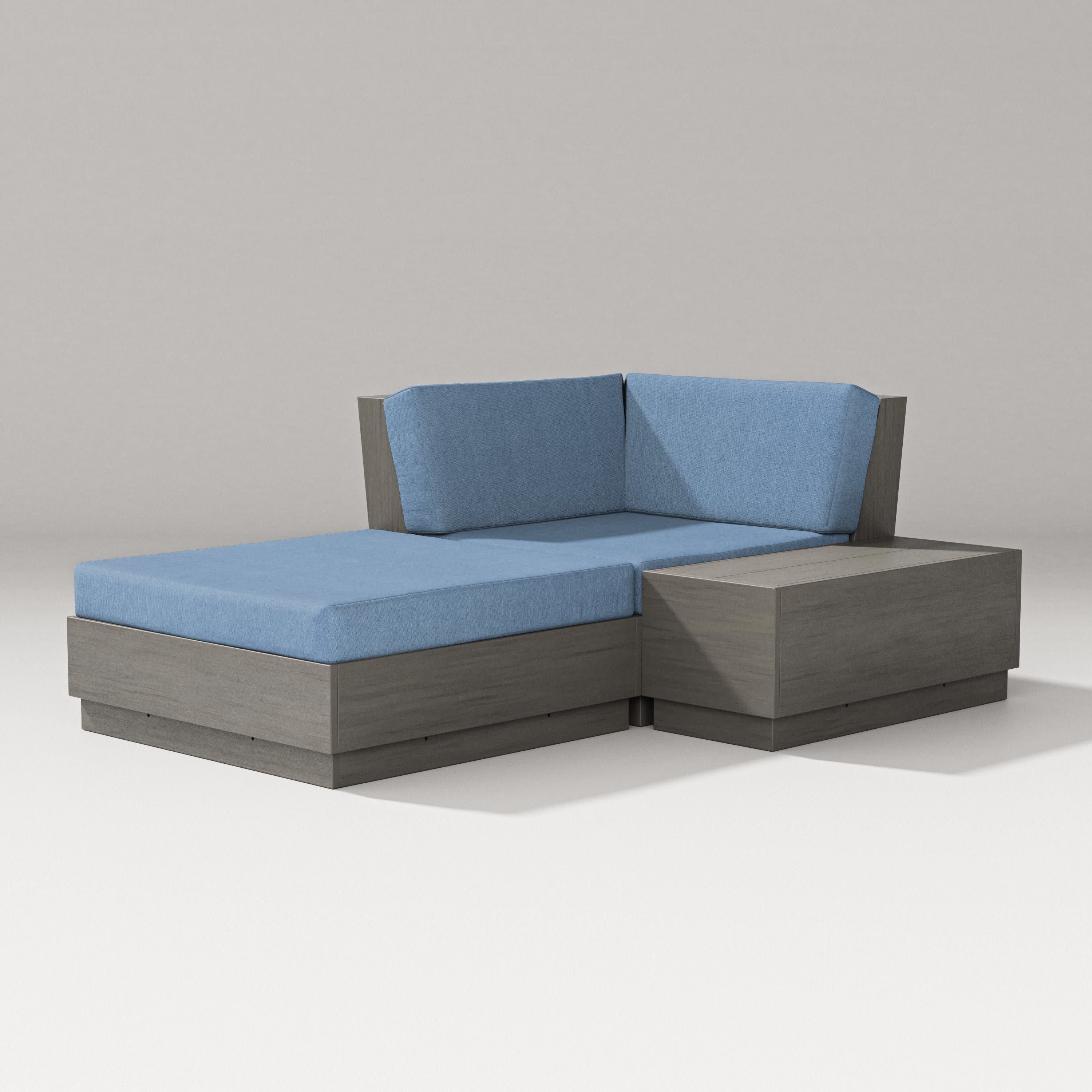 Elevate Corner Chaise in Driftwood / Sky Blue
