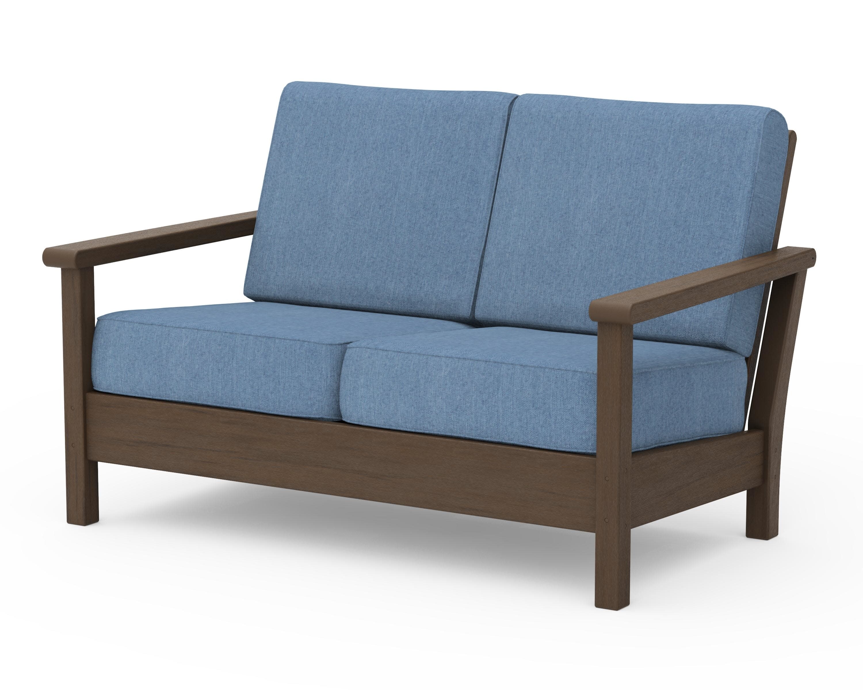 Harbour Deep Seating Loveseat in Kona / Sky Blue
