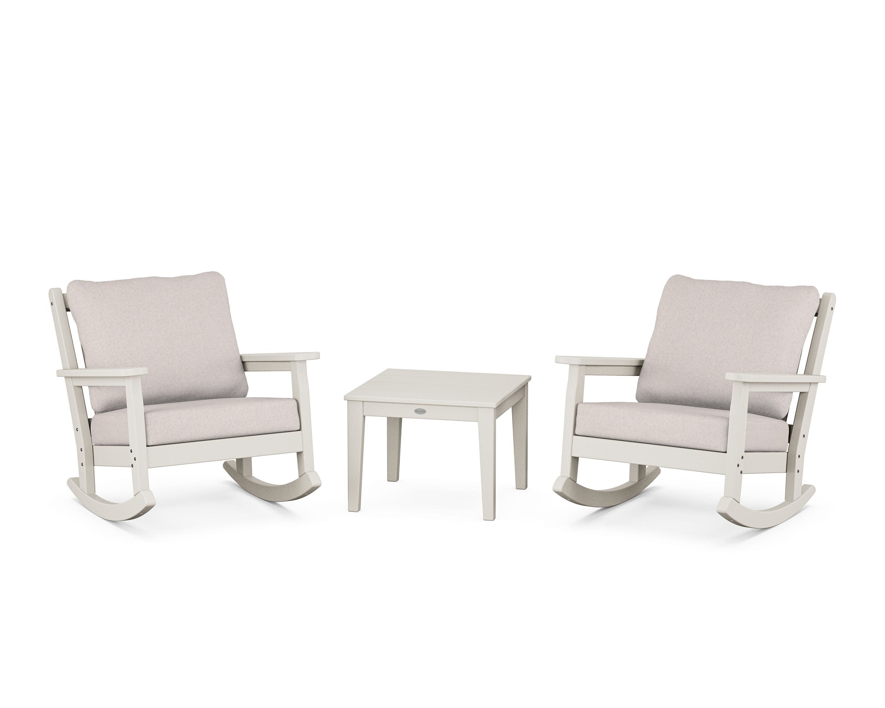Chippendale 3-Piece Deep Seating Rocker Set in Sand / Dune Burlap