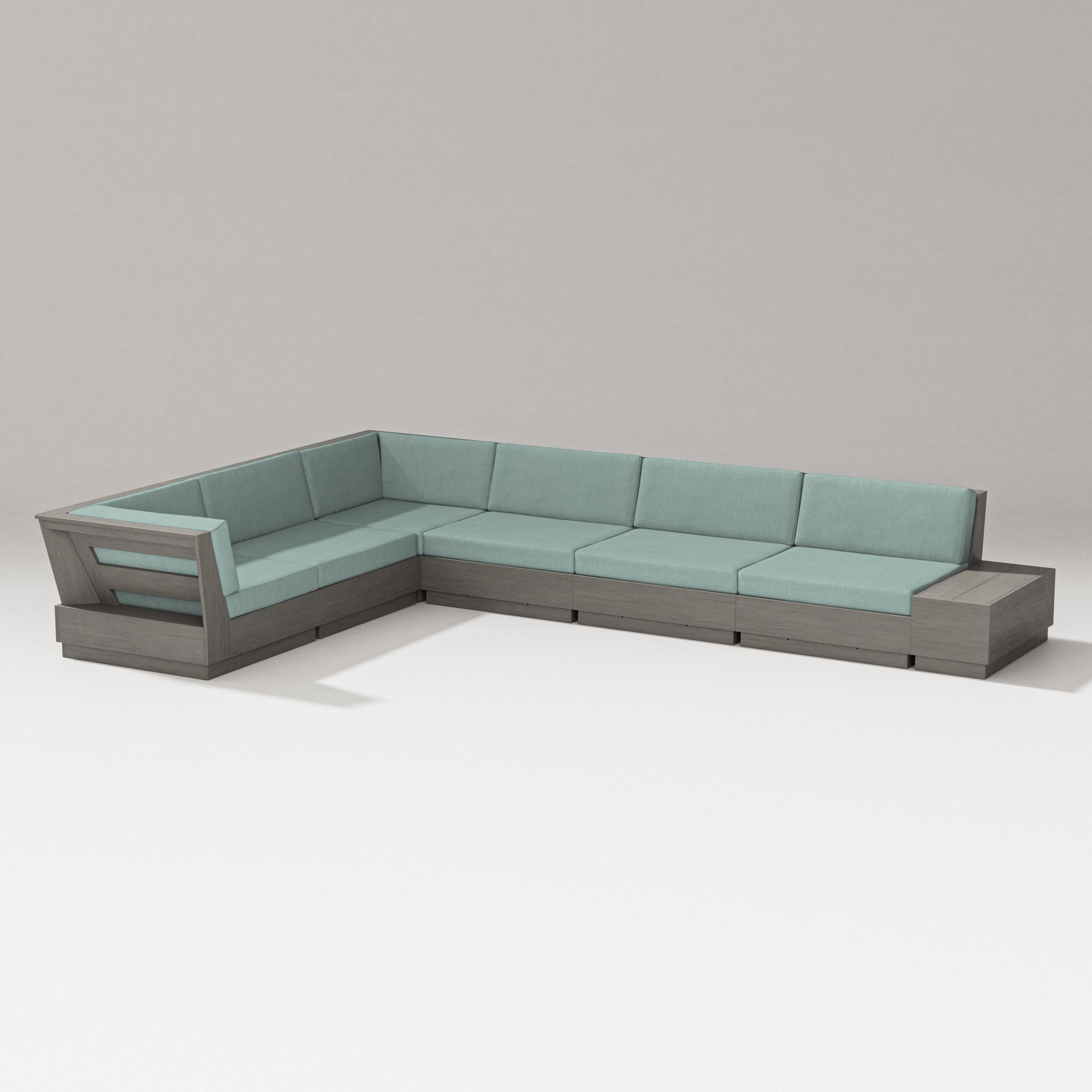 Elevate 7-Piece Corner Sectional in Driftwood / Glacier Spa