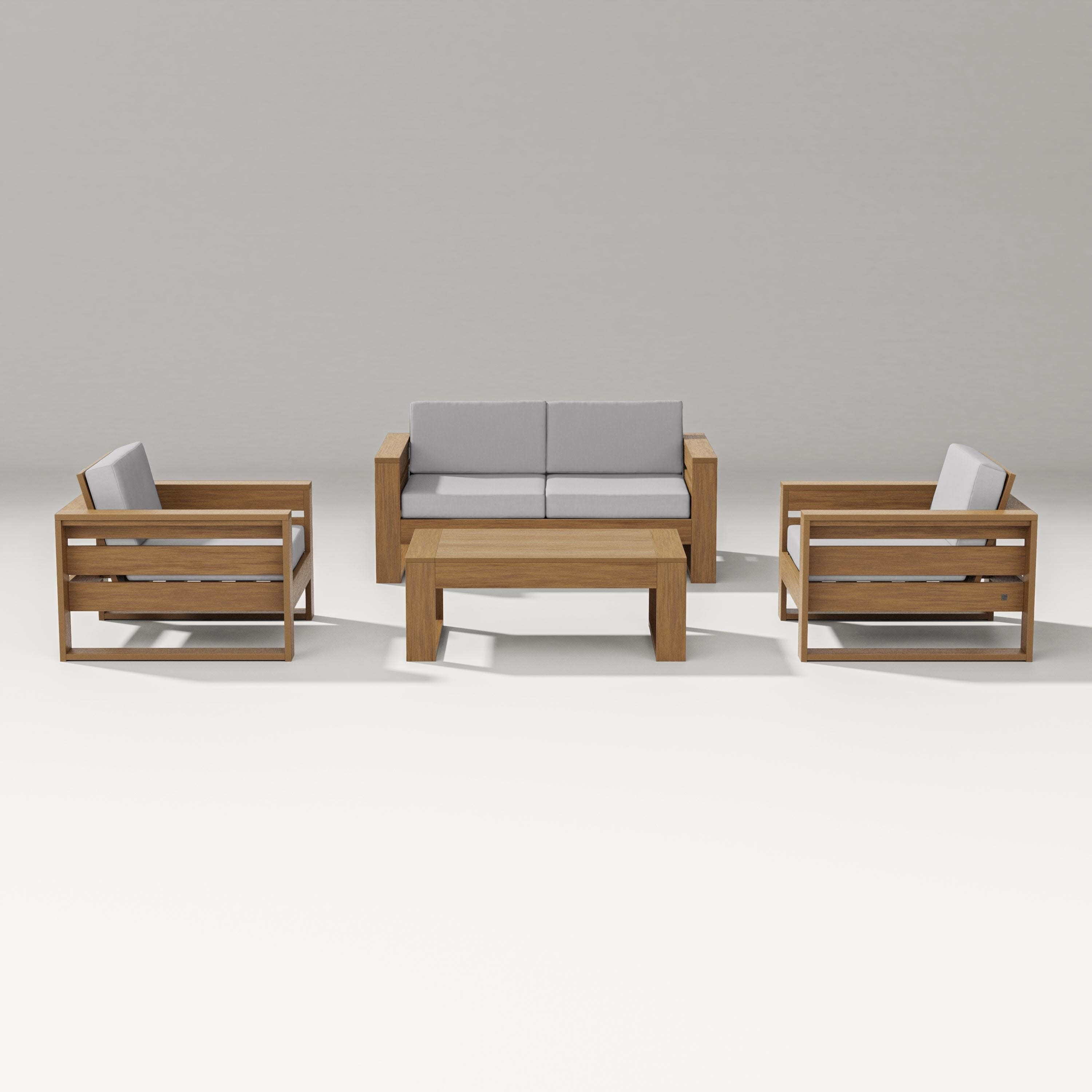 Latitude 4-Piece Lounge Loveseat Set in Natural / Granite