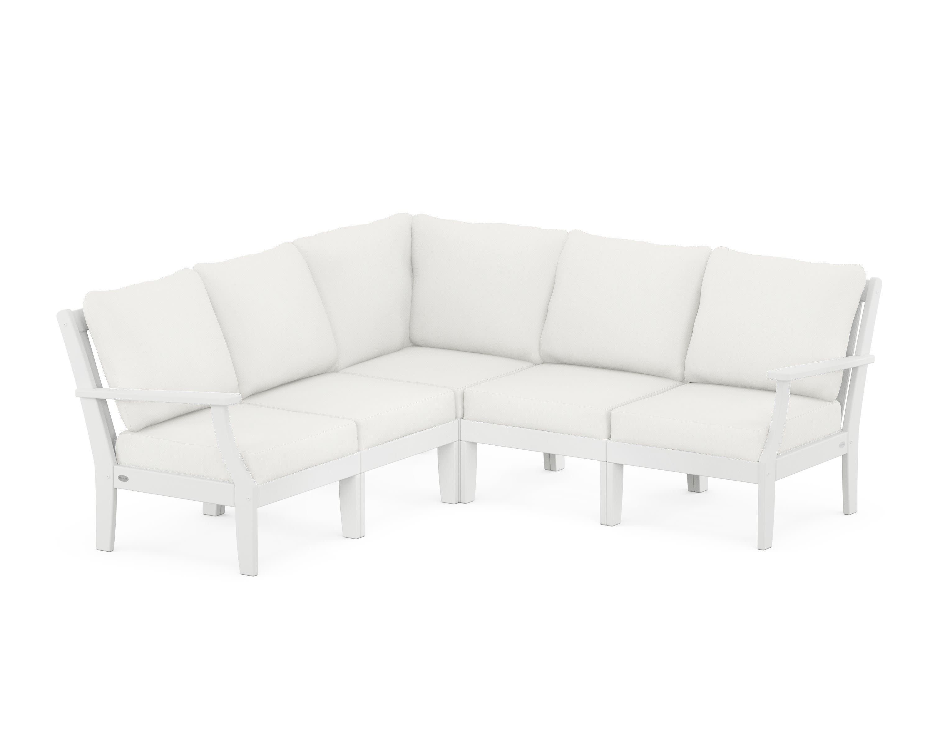Braxton Modular 5-Piece Deep Seating Set in White / Natural Linen