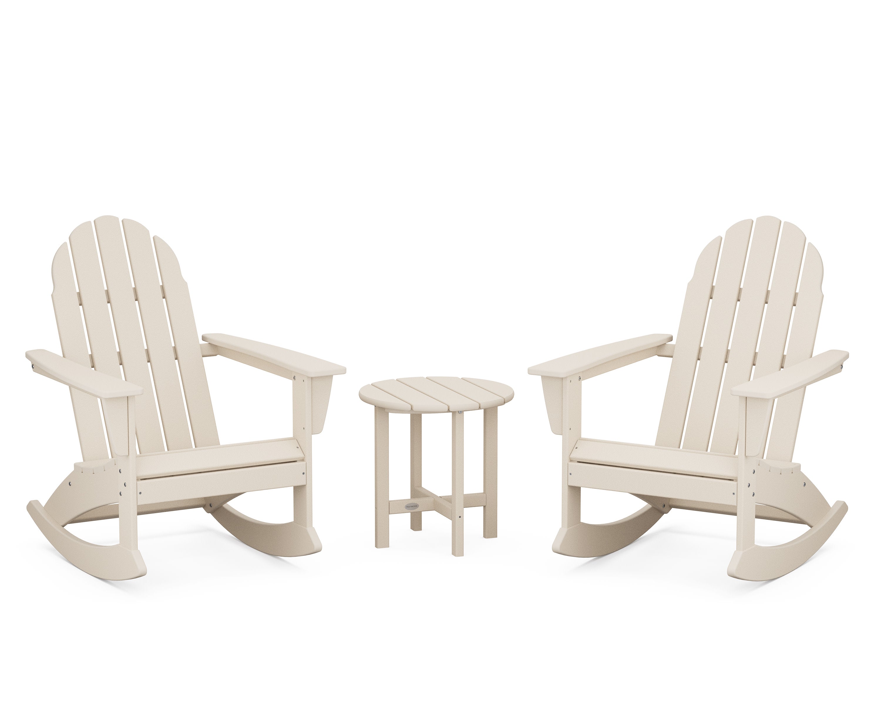 Vineyard 3-Piece Adirondack Rocking Chair Set in Sand