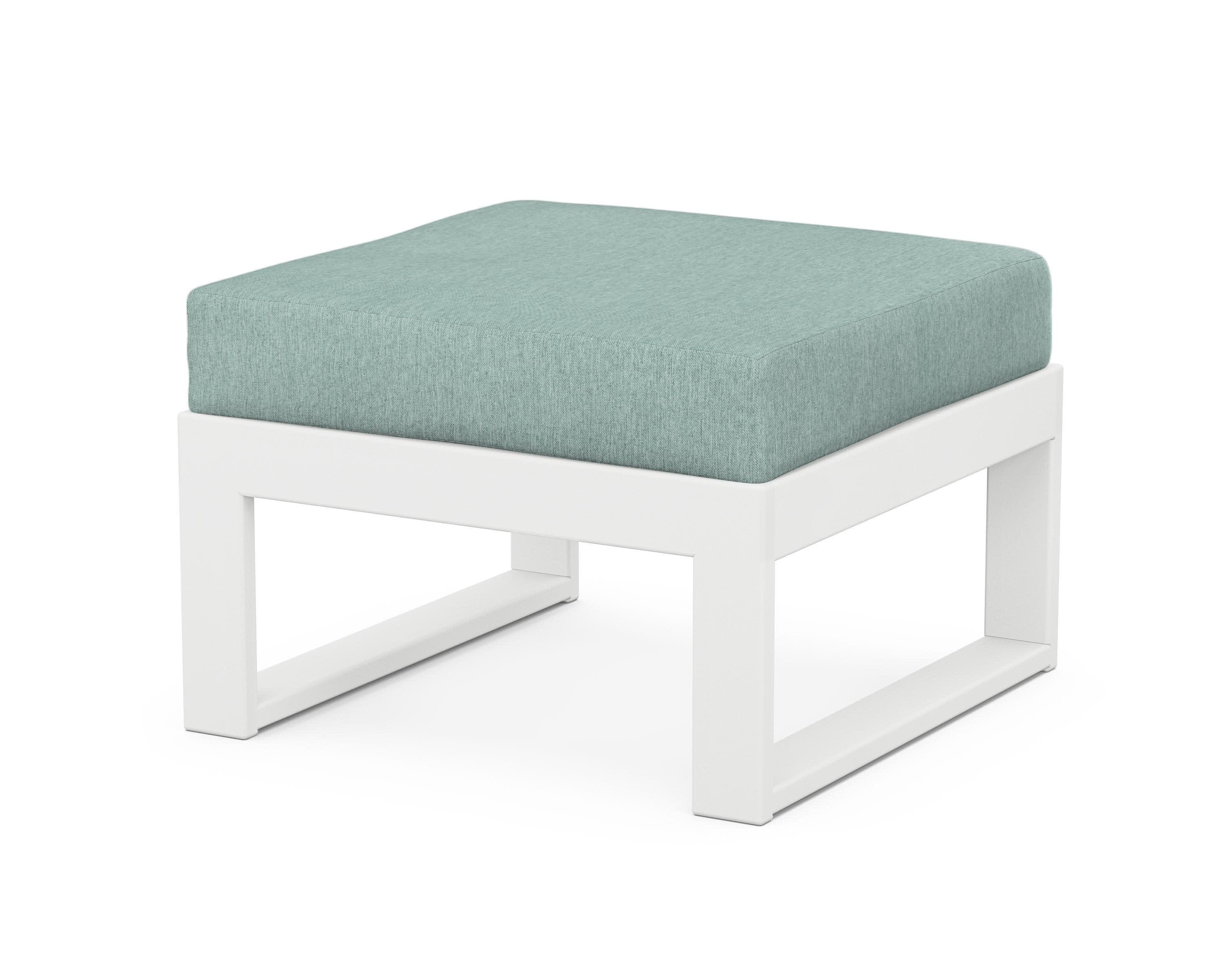 Modular Ottoman - Modern in White / Glacier Spa