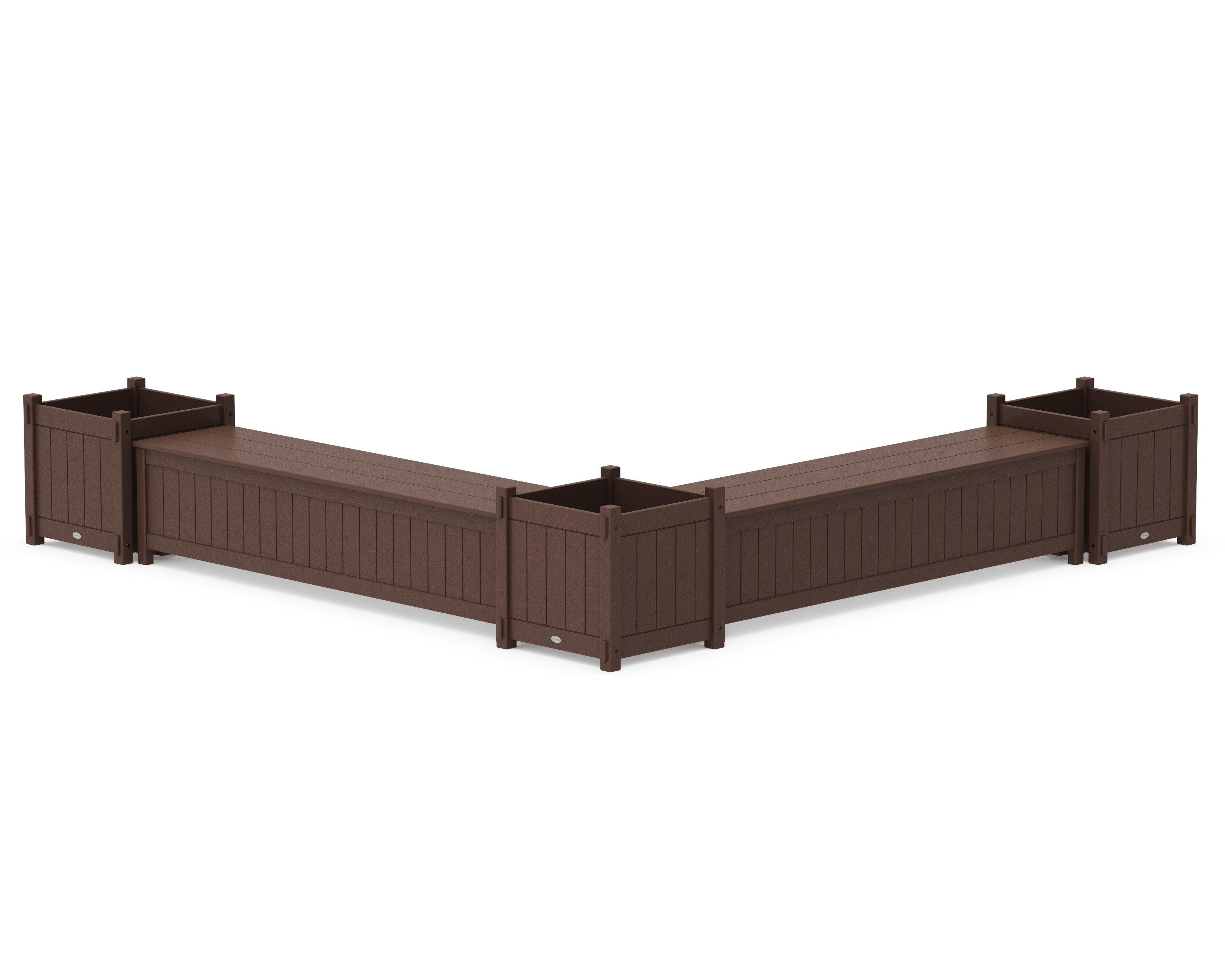 72" Vineyard L- Shaped Planter Storage Bench Corner Set- Large in Mahogany