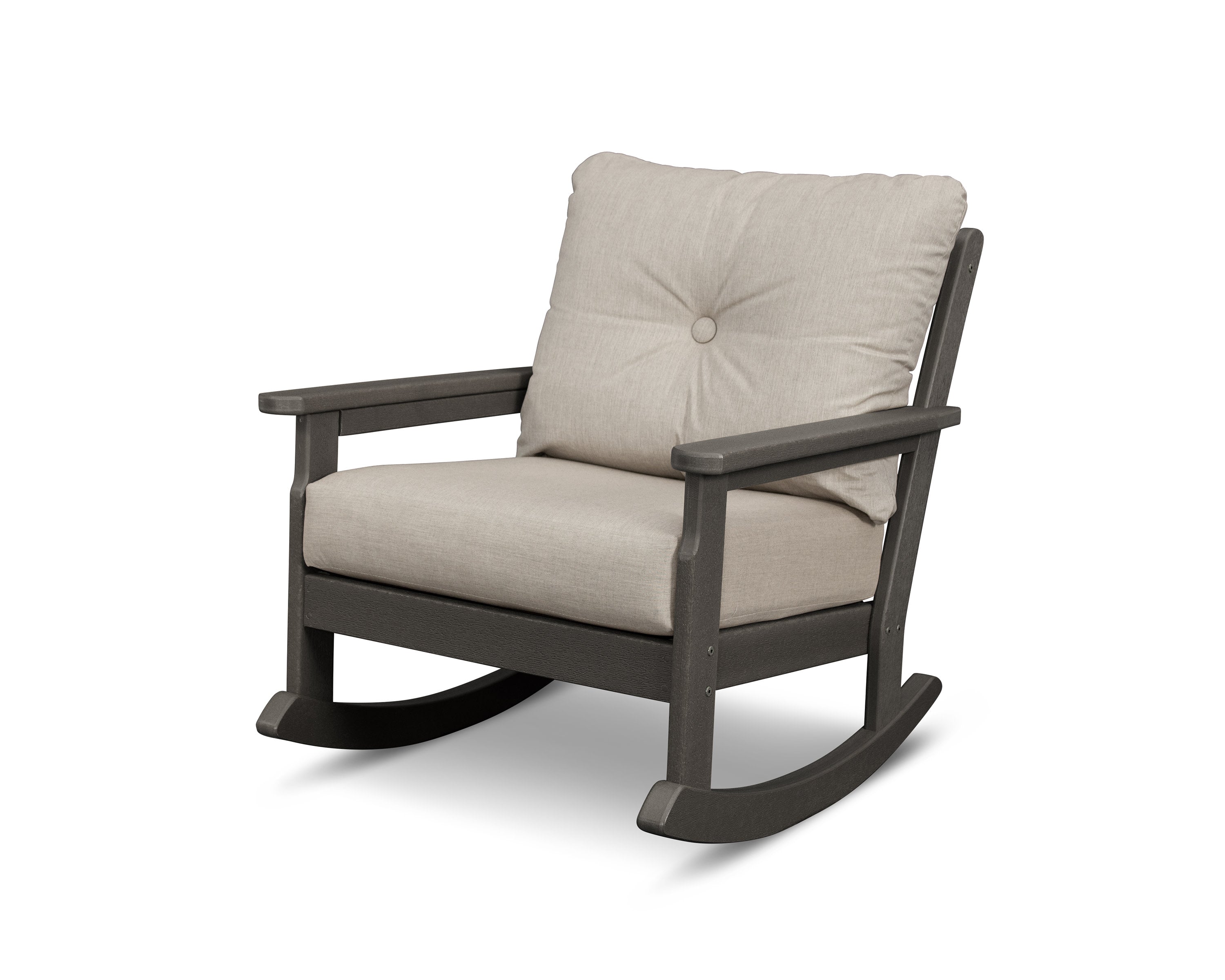 Vineyard Deep Seating Rocking Chair in Vintage Coffee / Cast Ash