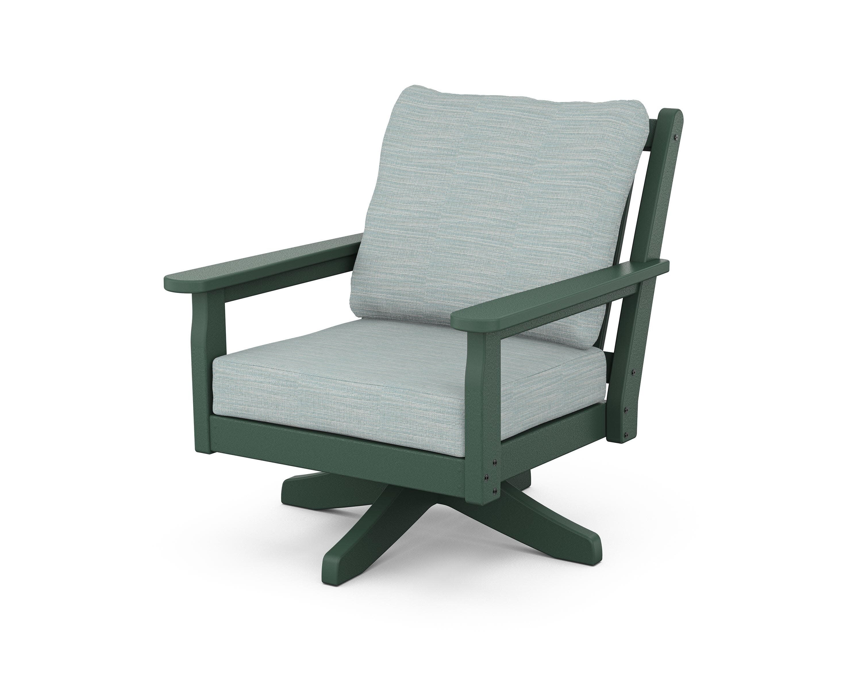 Chippendale Deep Seating Swivel Chair in Green / Soothe Mist