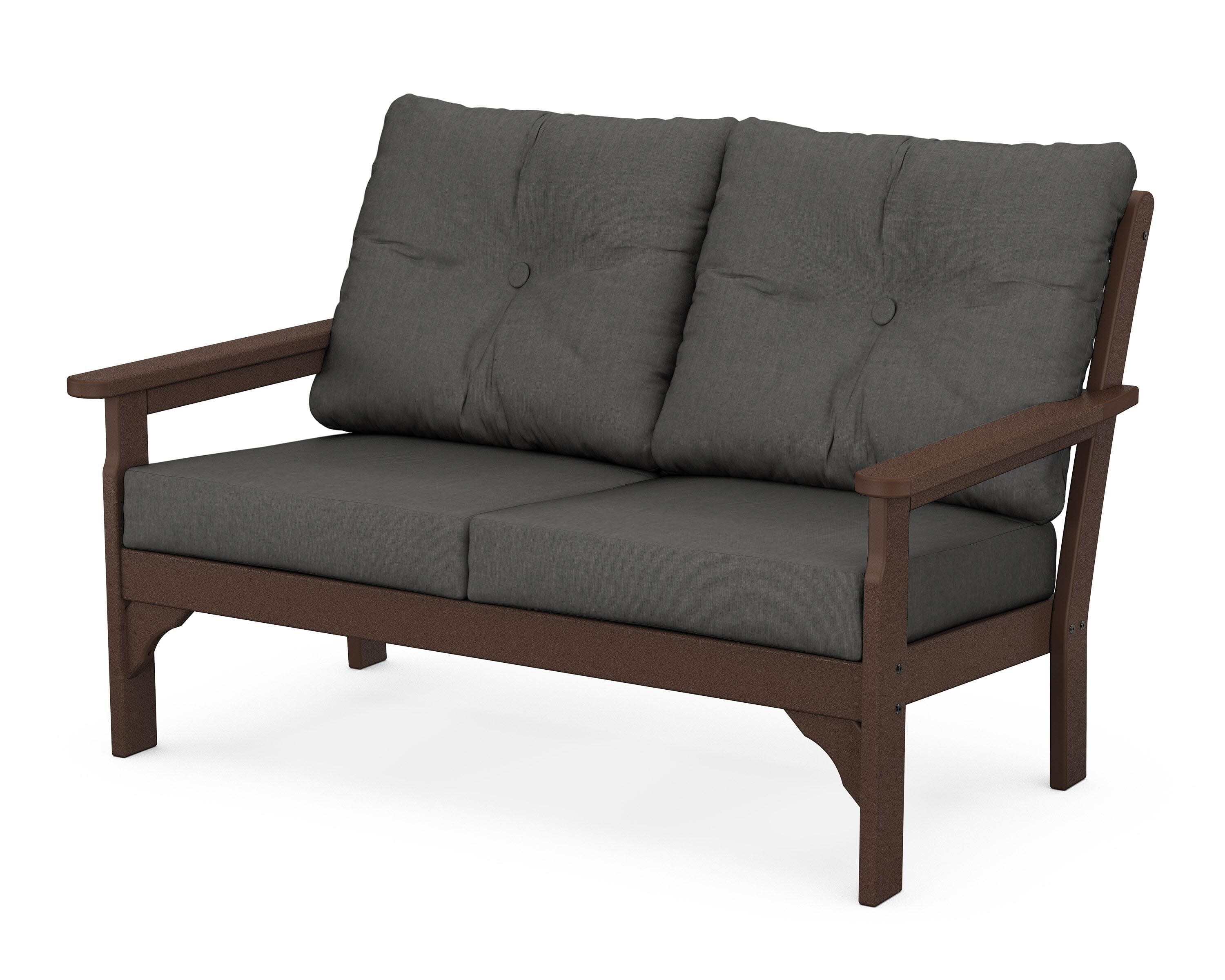 Vineyard Deep Seating Loveseat in Mahogany / Spectrum Carbon