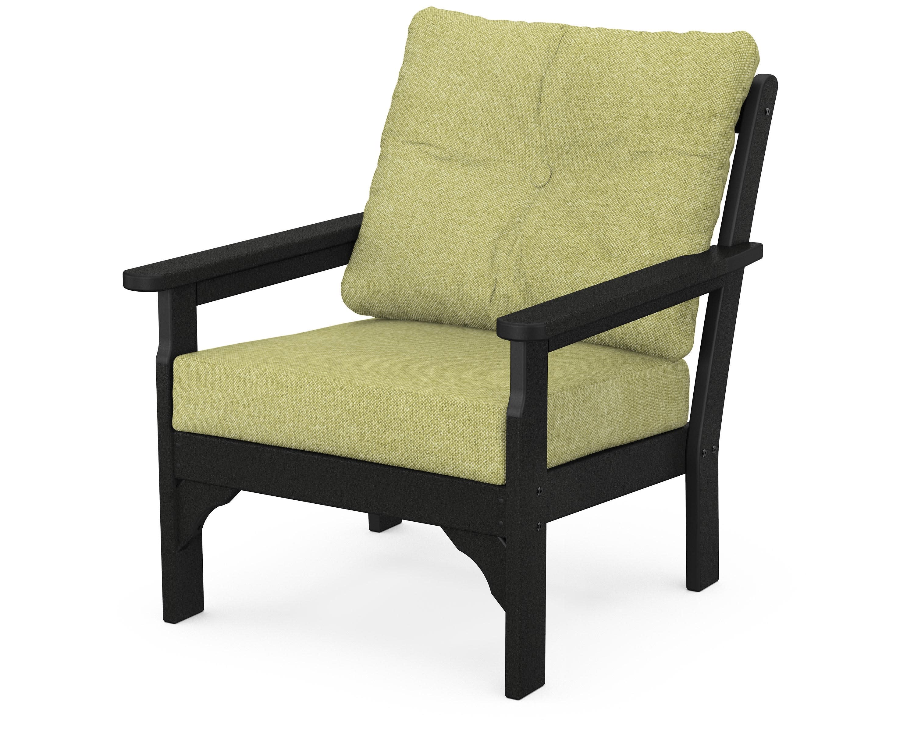 Vineyard Deep Seating Chair in Black / Chartreuse Boucle